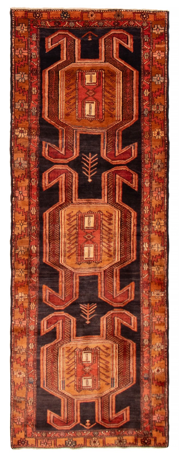 3’8″ x 9’11” Vintage Hand-knotted Runner Rug Traditional Oriental Wool Carpet