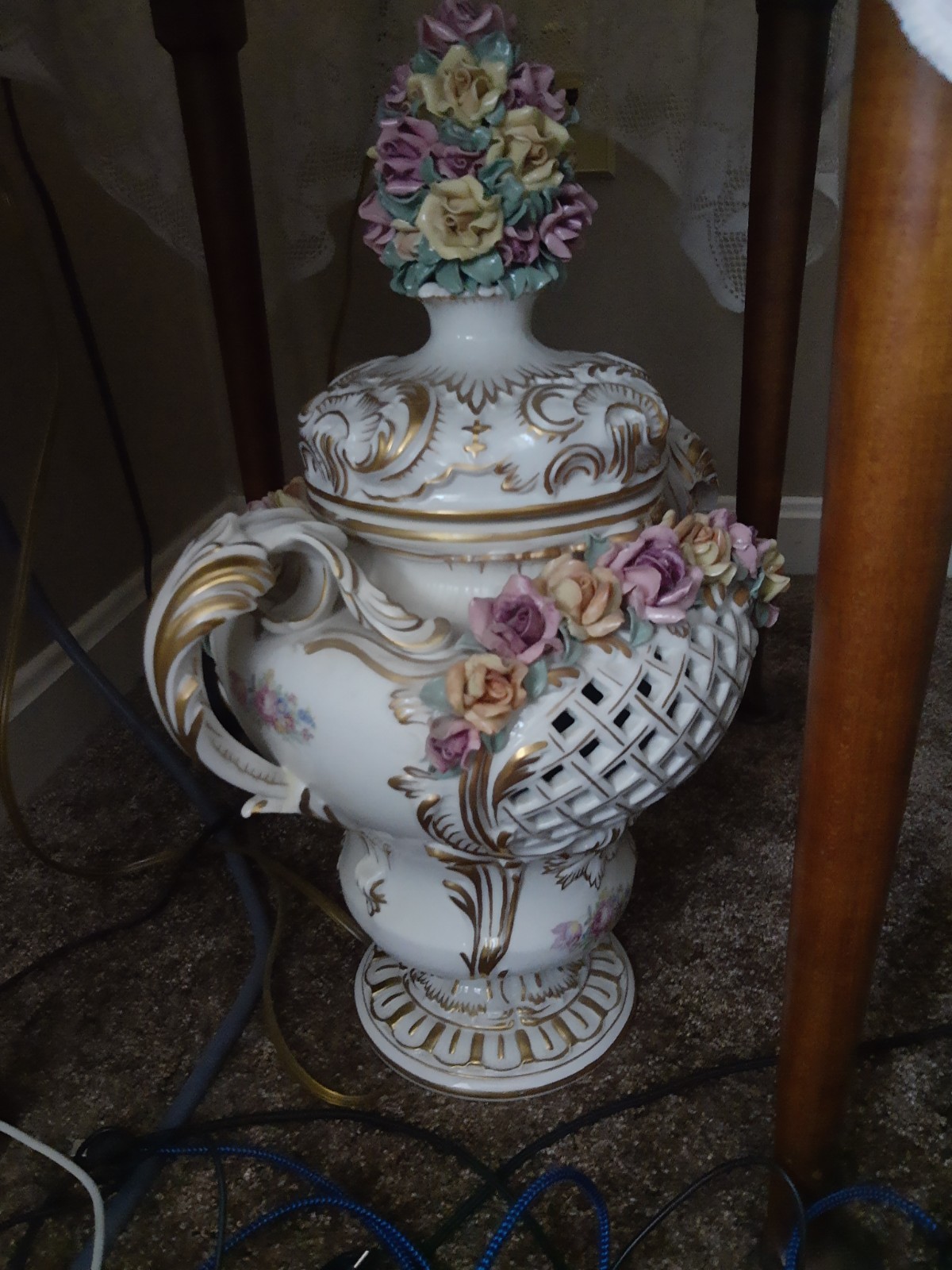 Antique German Porcelain Pouporie Crown N