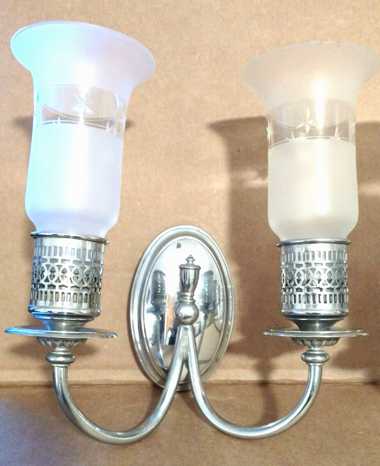 PAIR….. Chrome and Glass E F Caldwell & Co. Wall Sconces Circa 1935. Rewired.