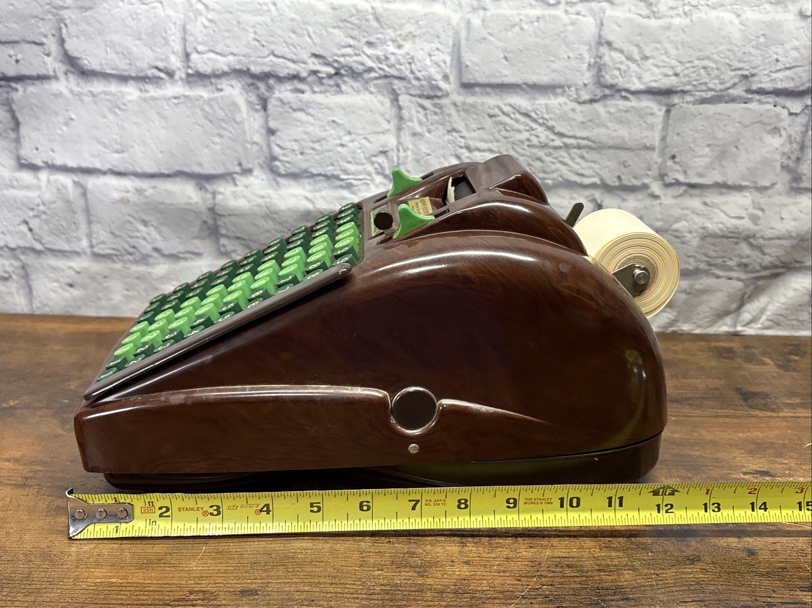 Vintage Victor Adding Machine Bakelite Jade Keys Art Deco Model W/ Cover