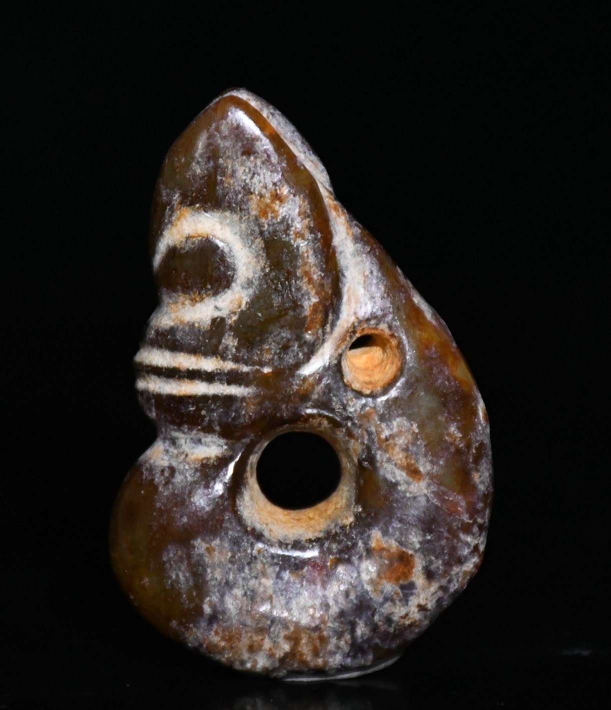 2″China Hongshan Culture Old Jade Carved Yu Pig Dragon Hook Gou Amulet Pendant