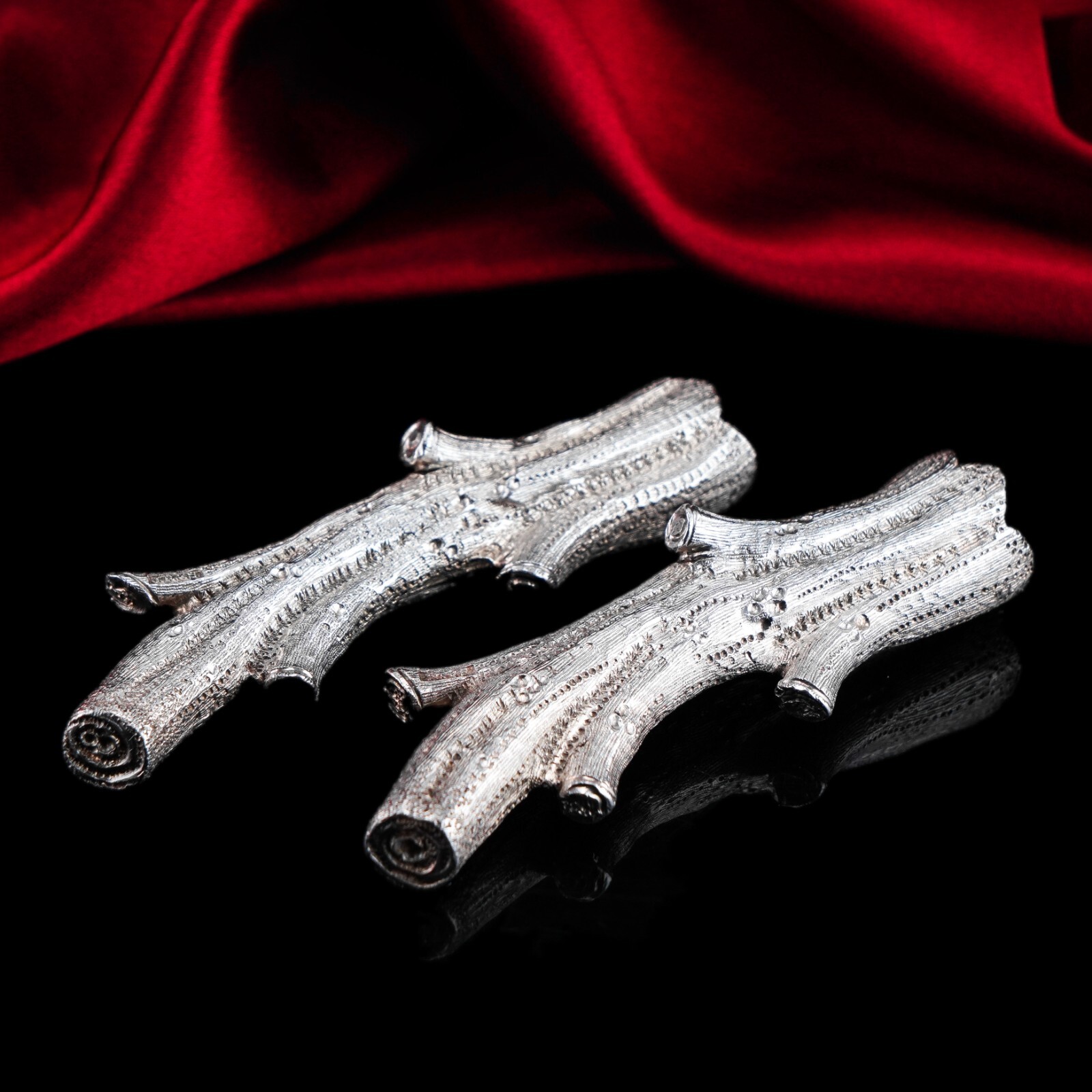 Antique Victorian Solid Silver Naturalistic Cutlery Rests/Holders – Edinburgh