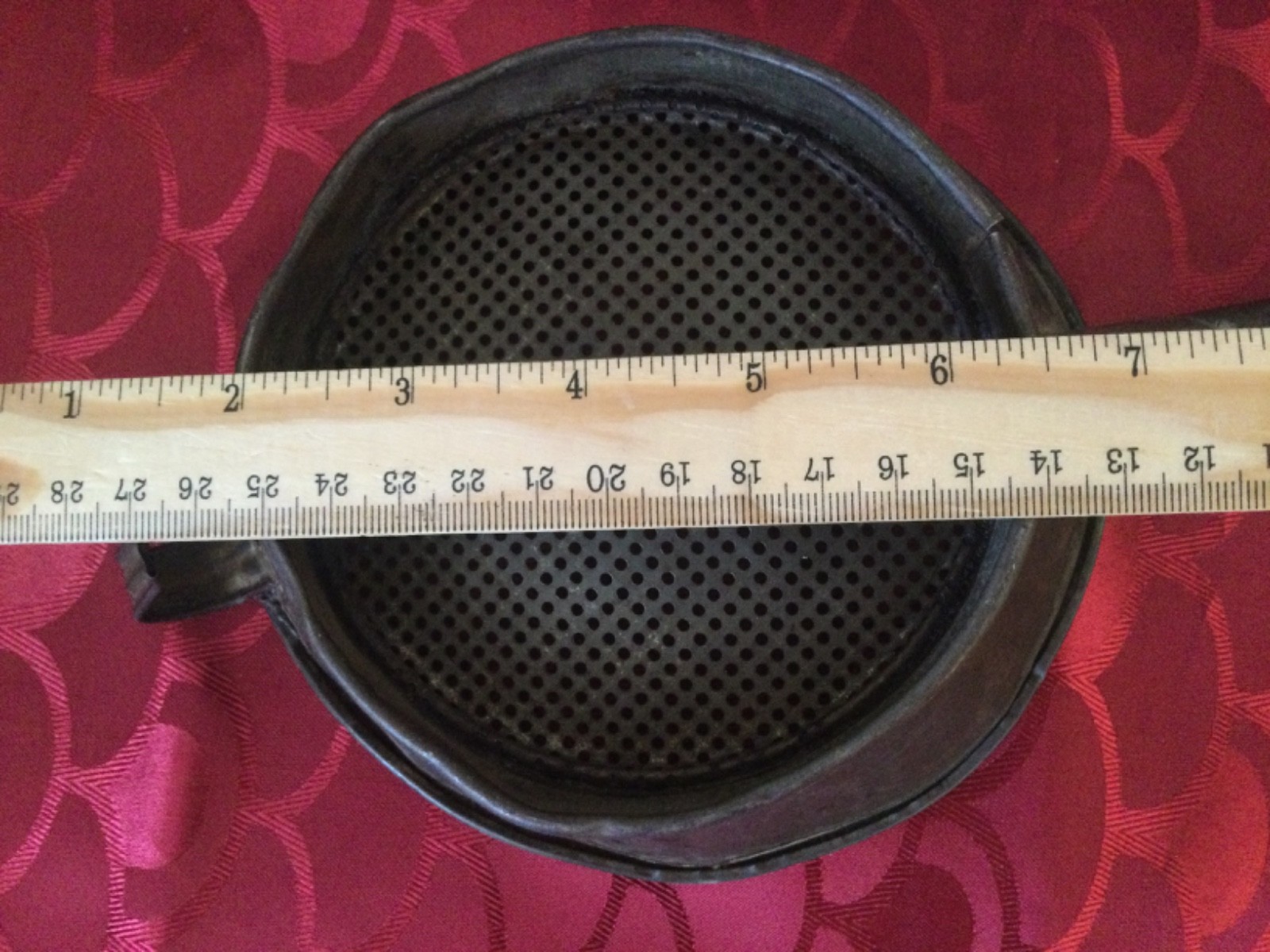 Vintage Tin Dipper Strainer Mesh Bottom Ladle Old Antique Tinware Food Sieve