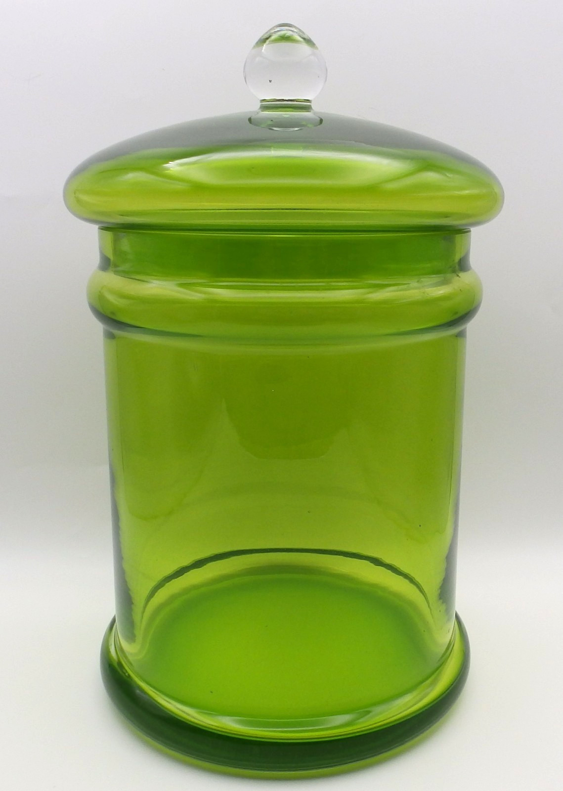 Large Lime Green Glass Apothecary Jar/Canister 13″