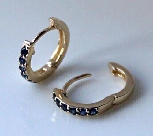 2Ct Round Cut Lab Created Sapphire Women’s Hoop Earrings 14K Yellow Gold Plated