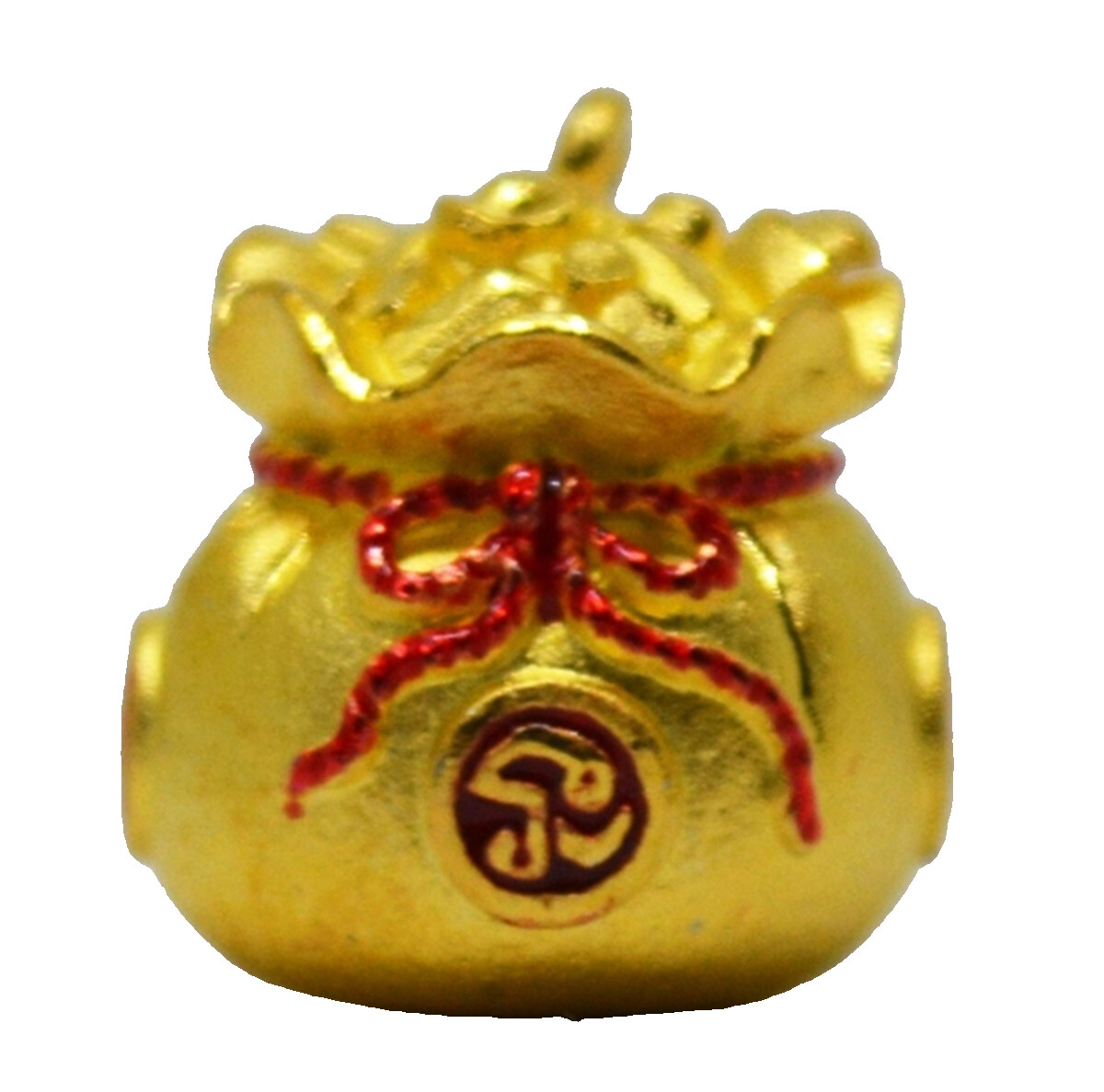 Talisman Magic Bag Money Bronze plate gold Kruba Tao Thai Amulet Business Lucky