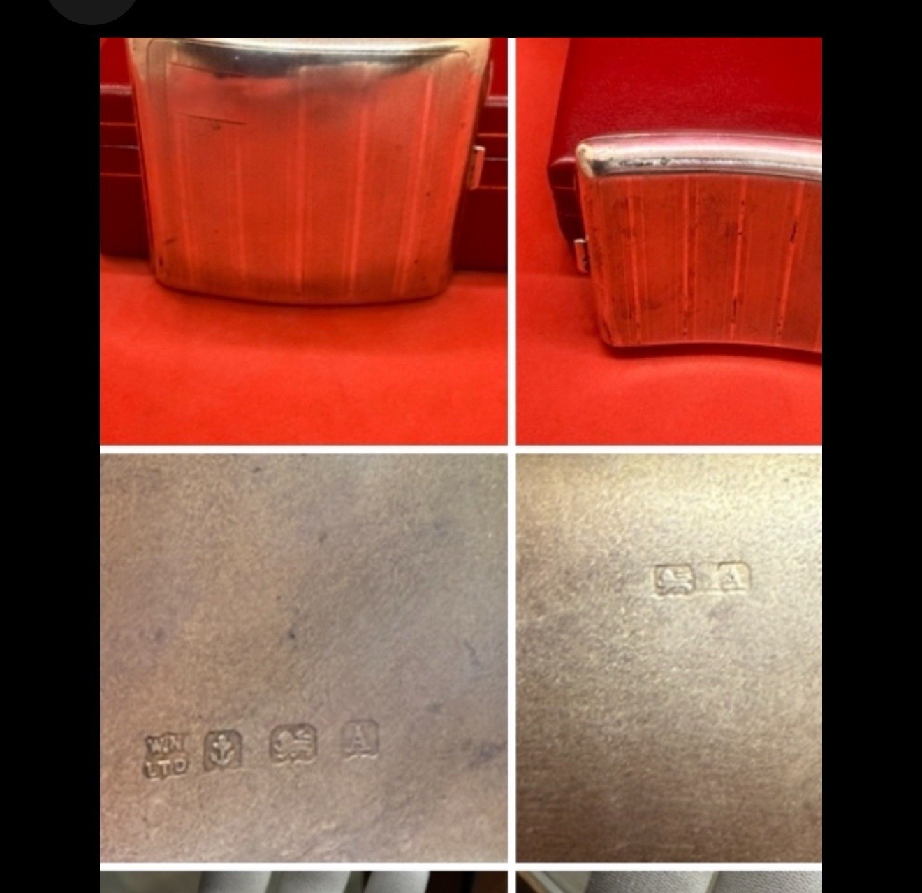 Antique Solid Silver Cigarette Case Box Birmin 1925 William Neal No Scrap 90.3gr