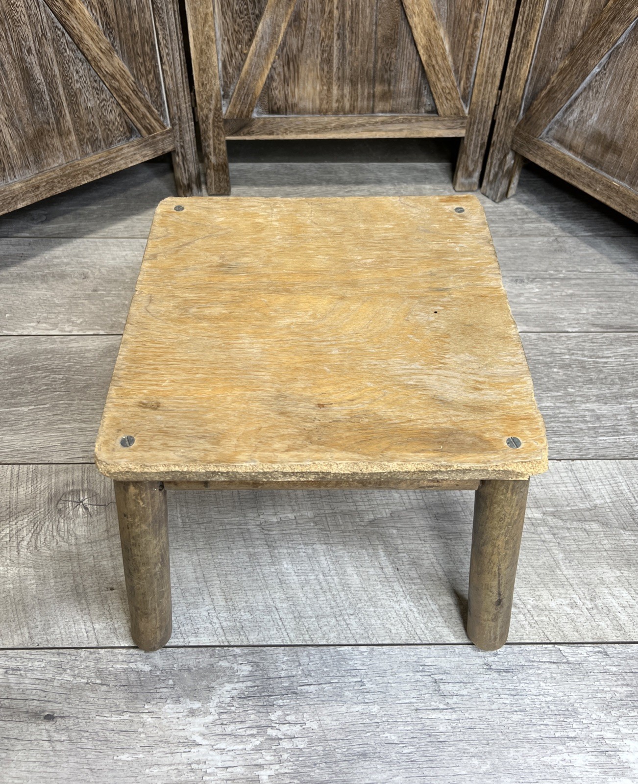 Vintage Milk Stool / Plant Stand Farmhouse Country Primitive Rustic Cottagecore