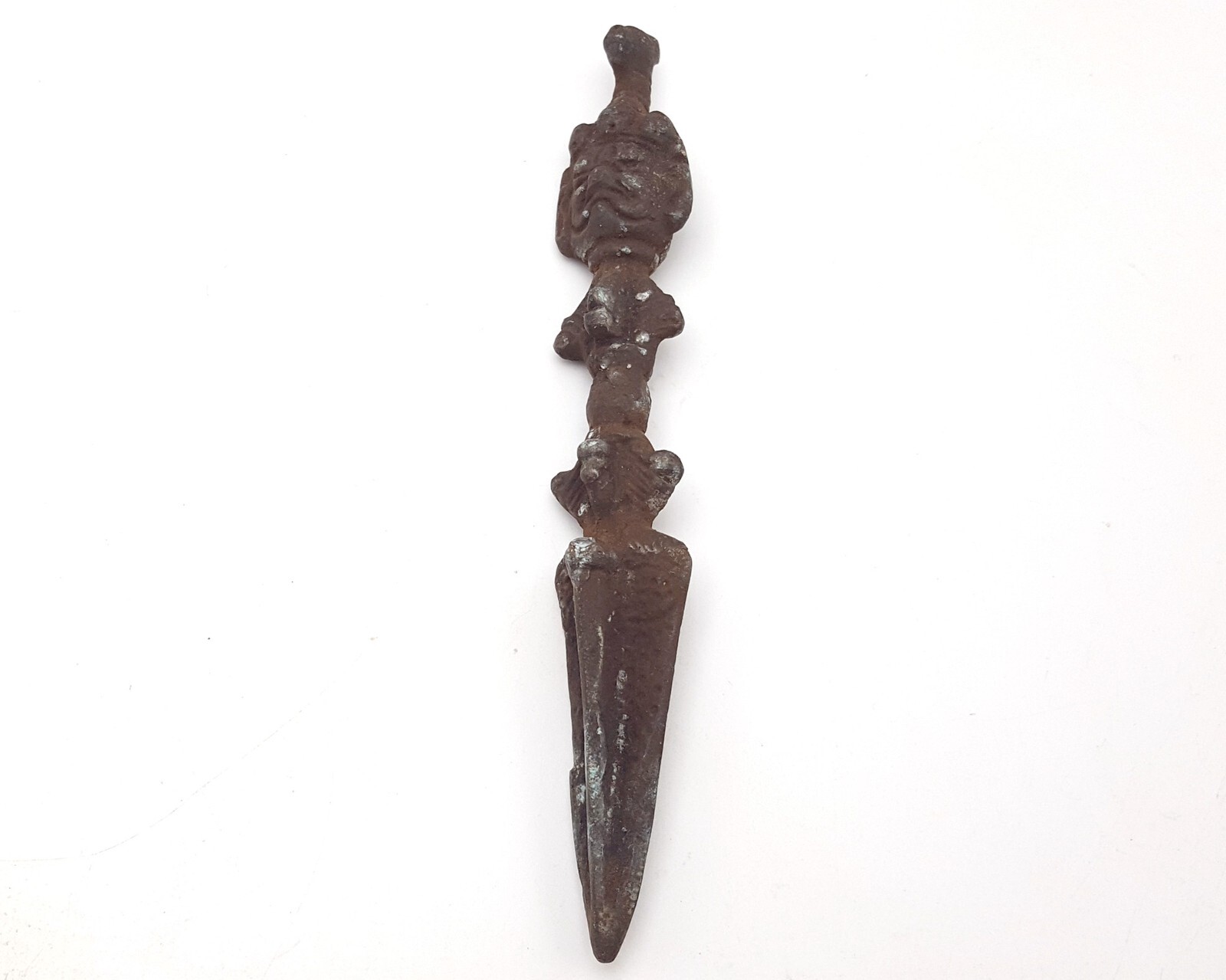 Wonderful Roman Legionary Old Knife Bronze With Mythical Face #CP212