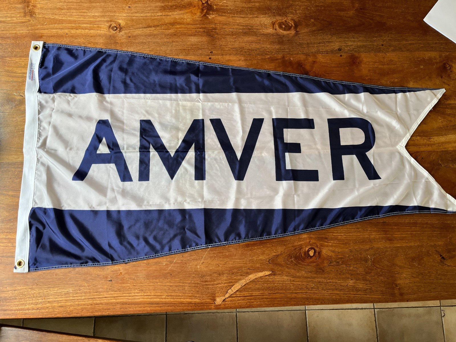 Vintage AMVER Maritime Signal Pennant Flag – USA Made Nyl-Glo Nylon