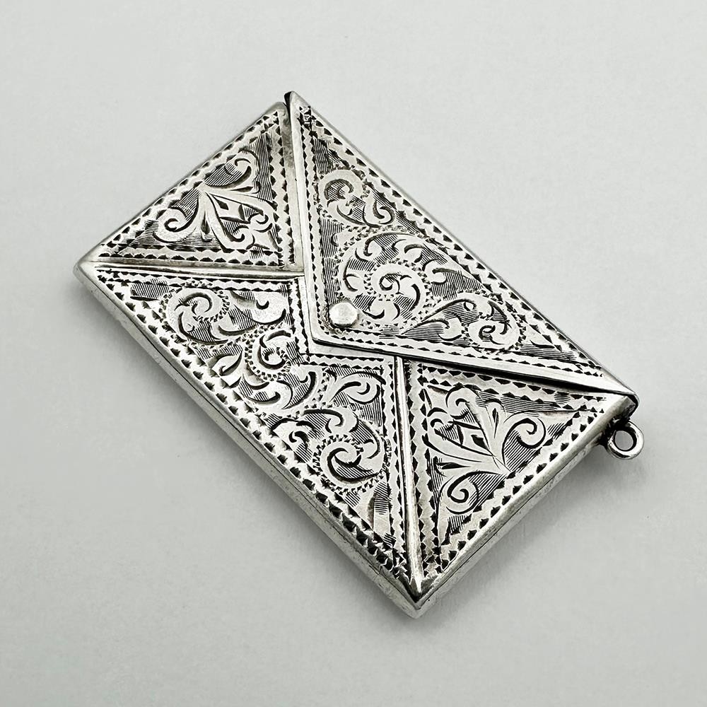 EDWARDIAN DOUBLE STAMP CASE PENDANT STERLING SILVER BIRMINGHAM 1906 ADIE LOVEKIN