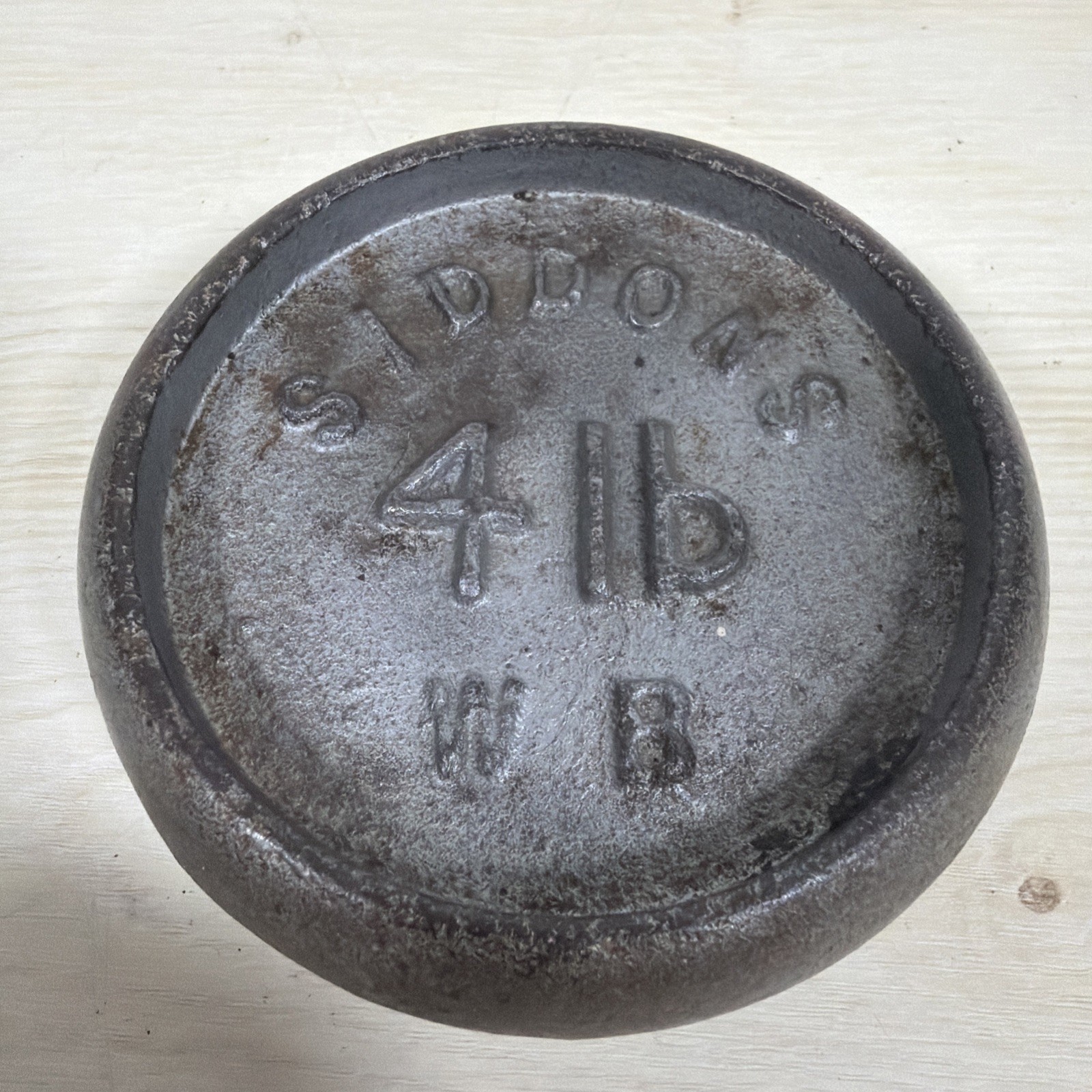 Vintage Siddons 4lb Cast Iron Weight Kitchen Scales Paperweight Silver
