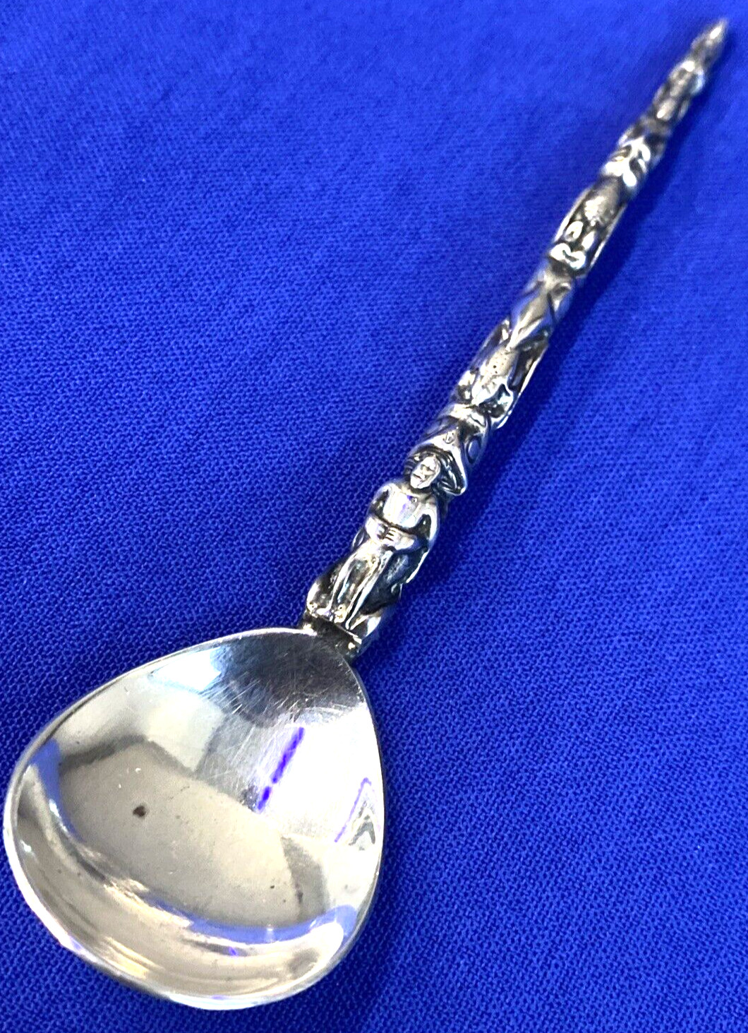 Totem Pole Indian Tribal Figures Animal Bird 4″ Sterling Souvenir Spoon 15 Grams