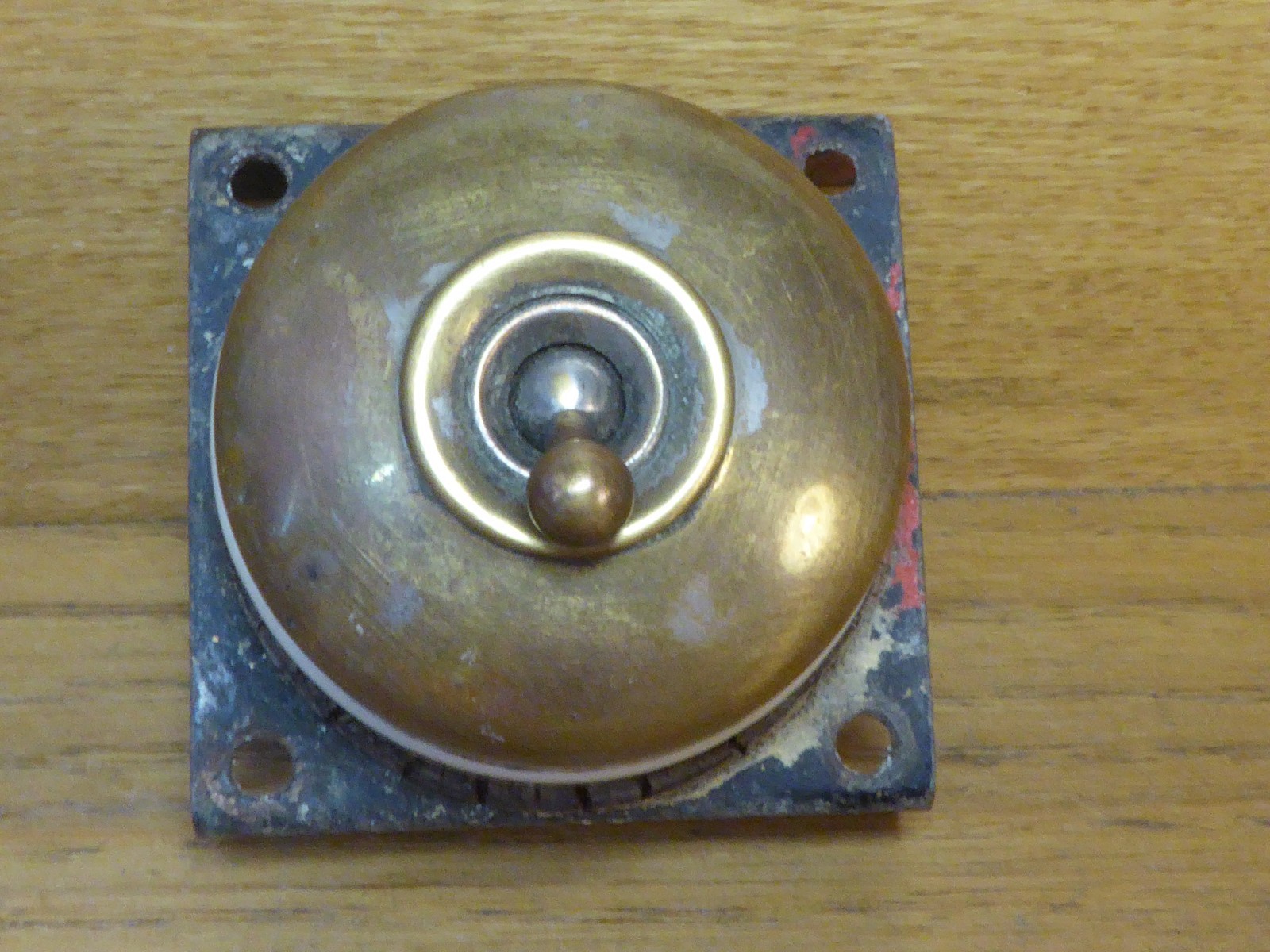 Antique Crabtree Ceramic Dolly Switch with Brass cover.Single gang light switch