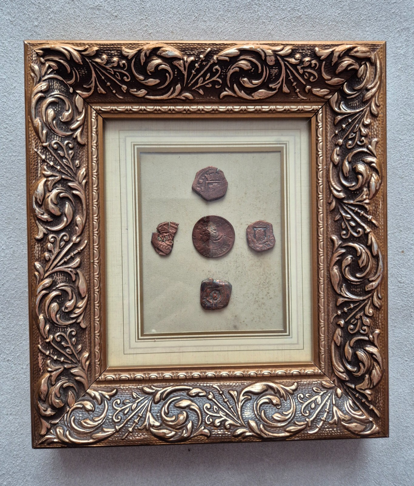 Antique Spanish Cob Pirate Lot Coins 1800’s Beautiful Frame