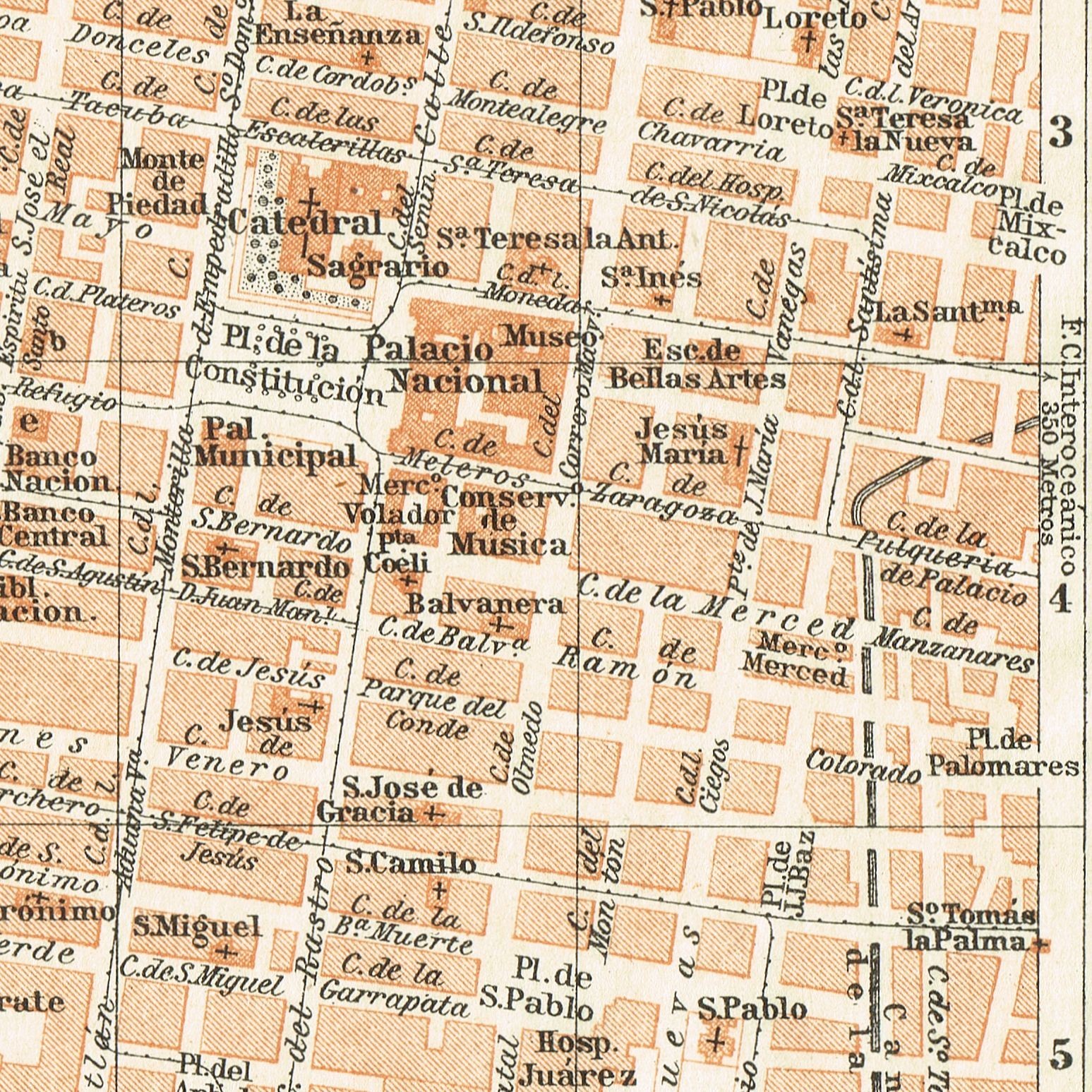 MEXICO 1909 Original Vintage Antique Map Estados Unidos Mexicanos