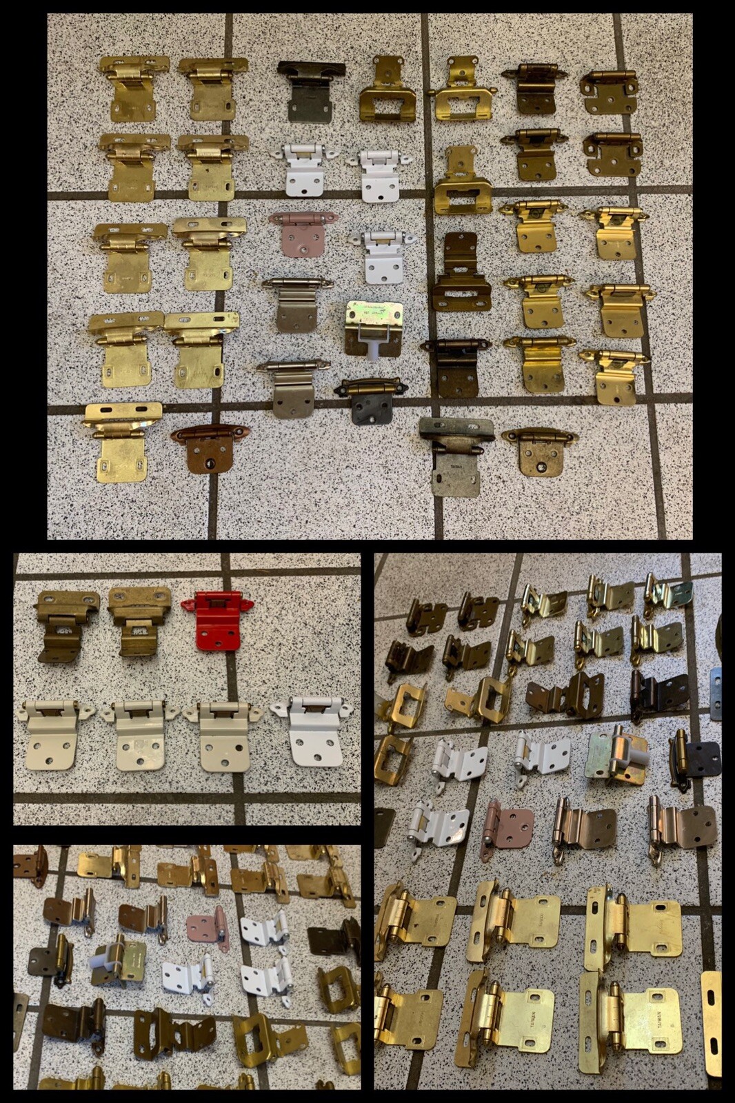 43 Vintage Cabinet Door Hinges Self Closing Antique Polished Brass Tan White
