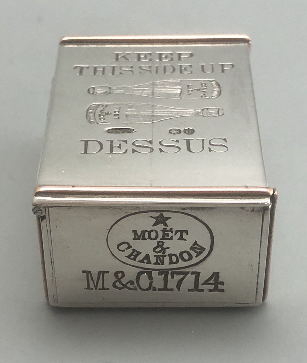 Very Rare Victorian Silver Moet & Chandon Silver Vesta Case JNM London 1891BCLZX