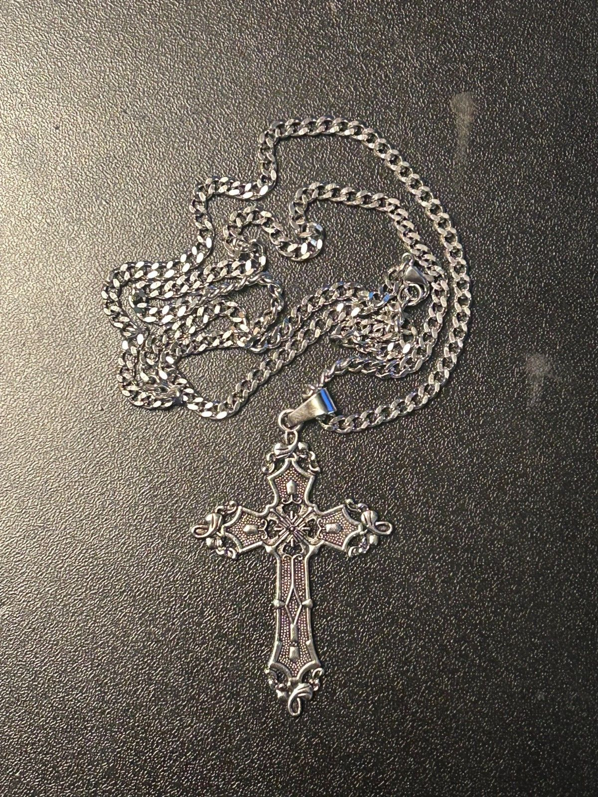 Beautiful Cross Pendent stainless steel New- Free Shipping F-7