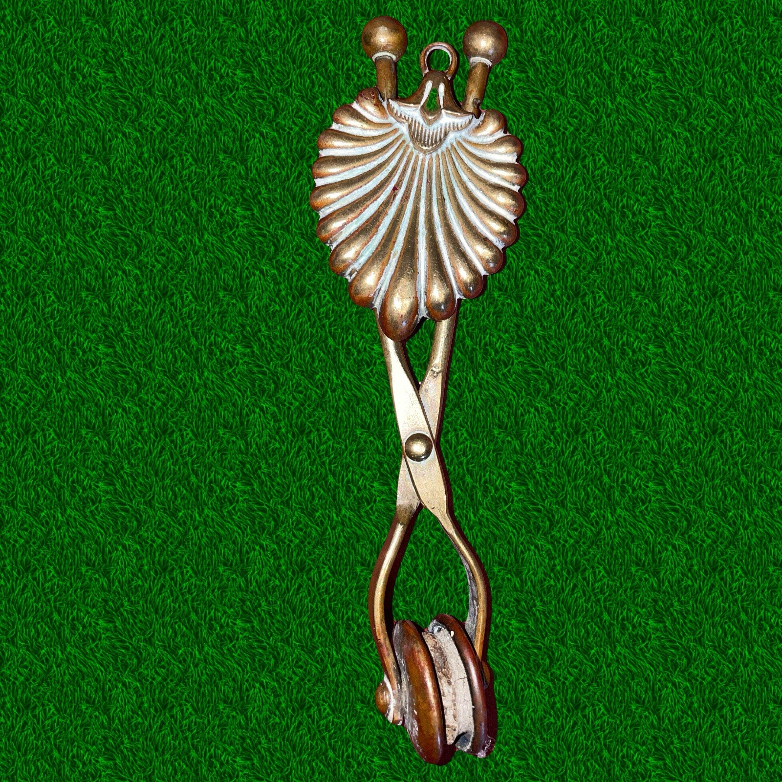 Antique Victorian Skirt Lifter Brass Fyfe Patent 1876 Scalloped Shell Design