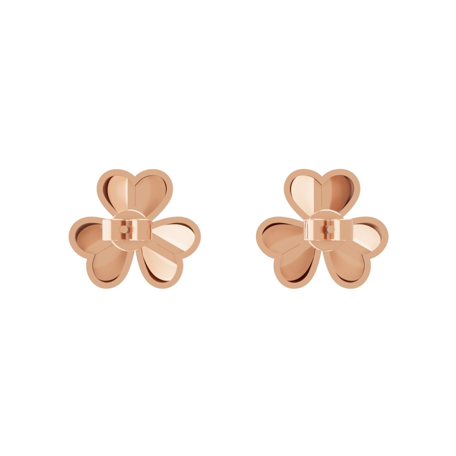 0.12 Ct Lab Grown Round Diamond 9K Rose Gold Floral Stud Earring Christmas Gift