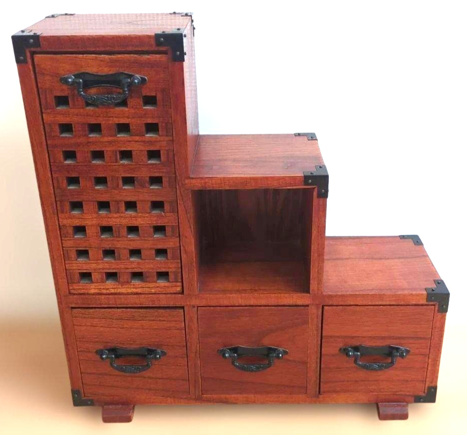 Japanese Vintage Step Tansu Staircase Kohikidashi Chest of Drawers W31×D10×H32cm