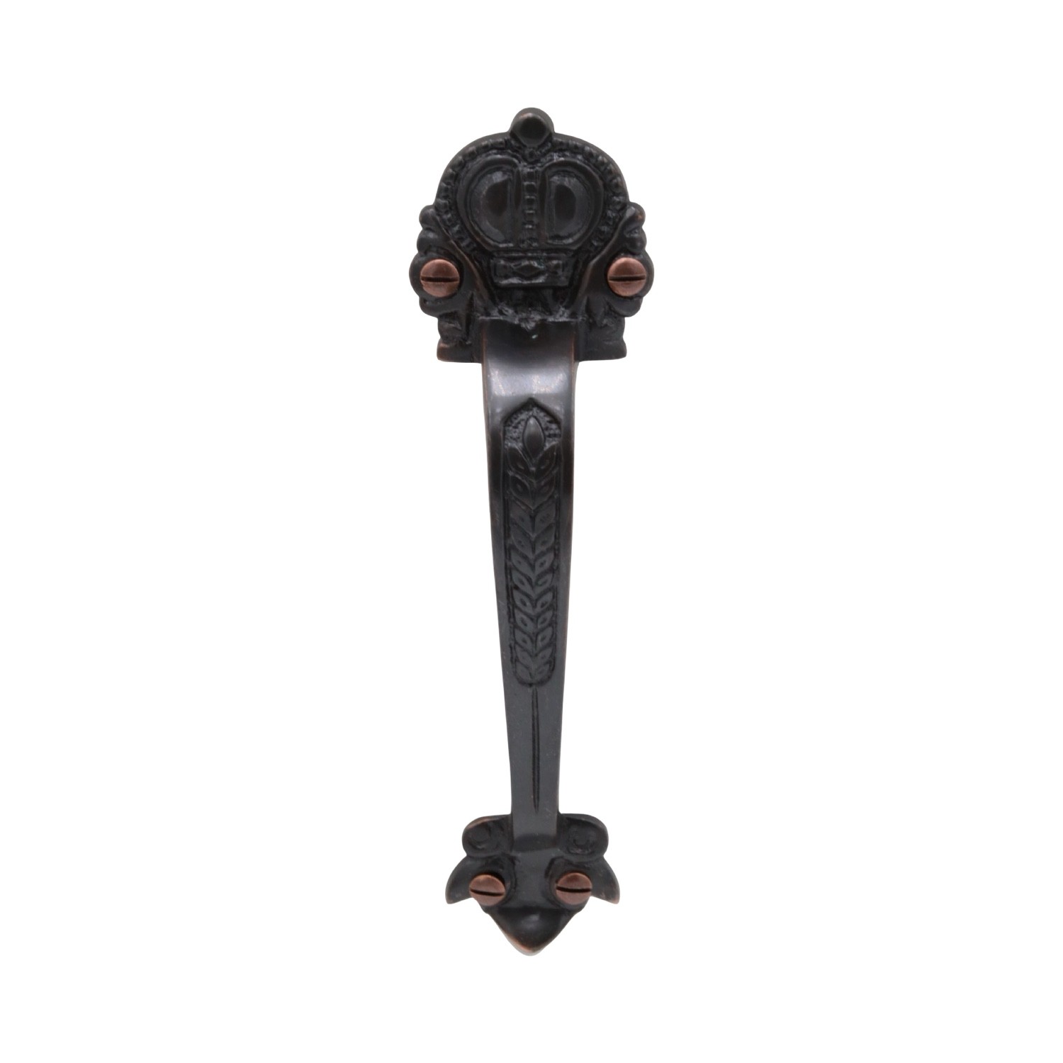 Solid Cast Brass in Oil Rubbed Bronze European Crown Door or Cabinet Pull