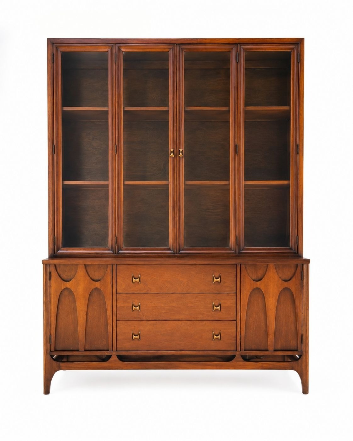 China Hutch Two Piece Broyhill Brasilia Collection Mid Century Buffet and Cabine