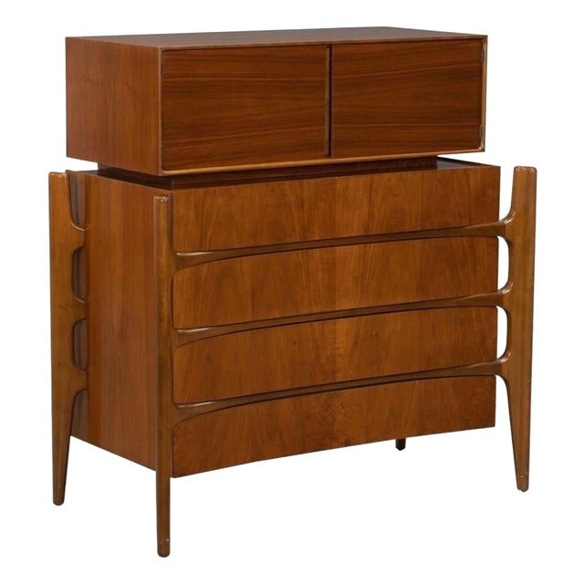 Mid-Century Swedish Modern William Hinn Walnut High Chest – CLEAN!