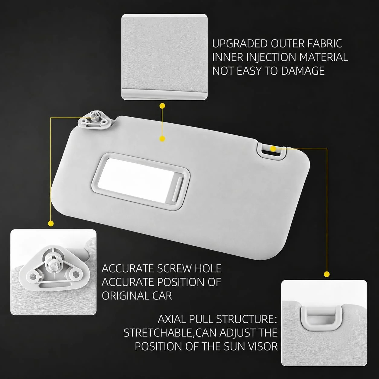 Dasbecan Grey Driver Left Side Sun Visor Compatible with Subaru Forester 2009 20