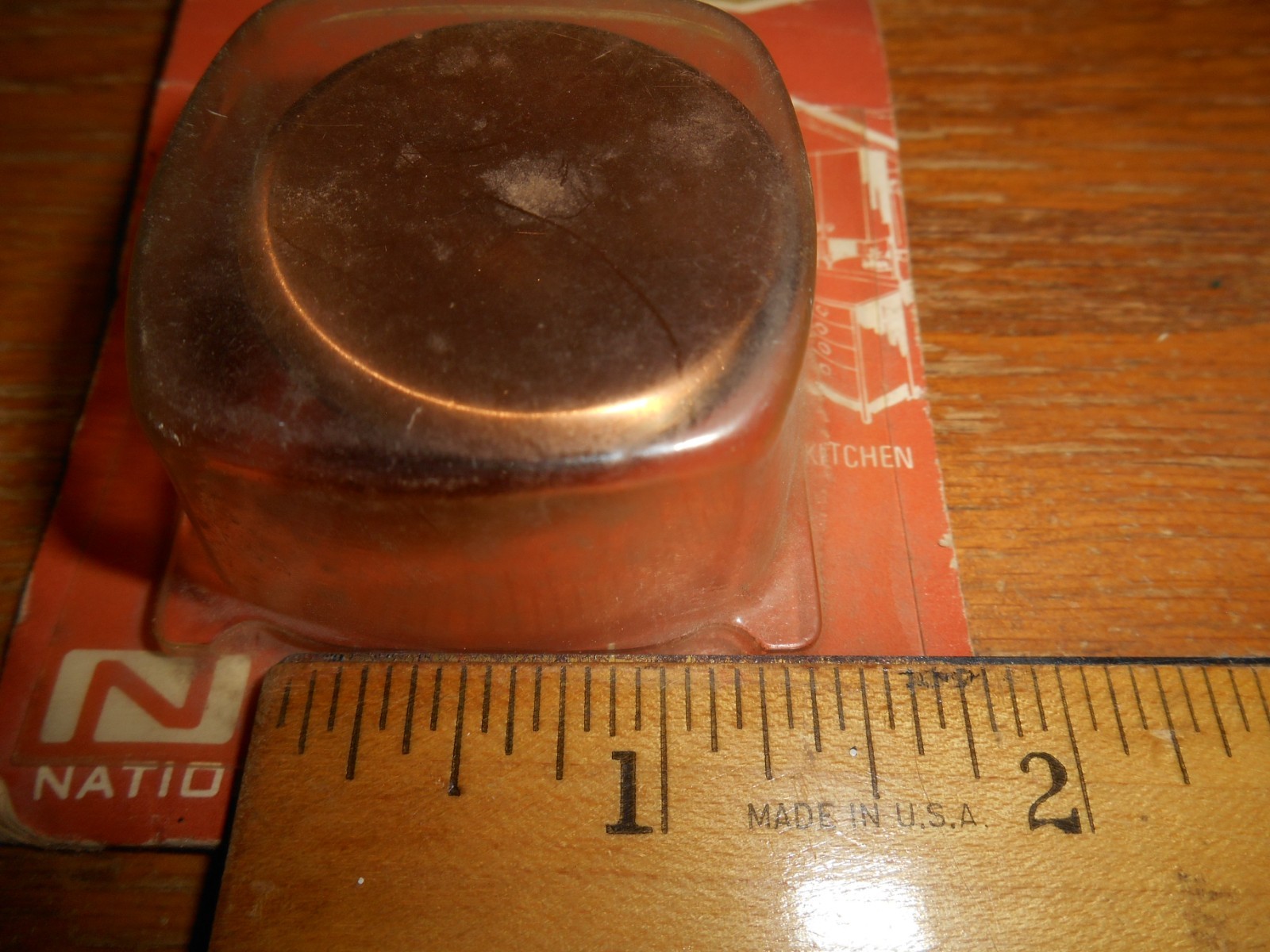 VINTAGE NOS National Lock Pull Concave Knob Dull Bronze V260-10D 1 1/4″