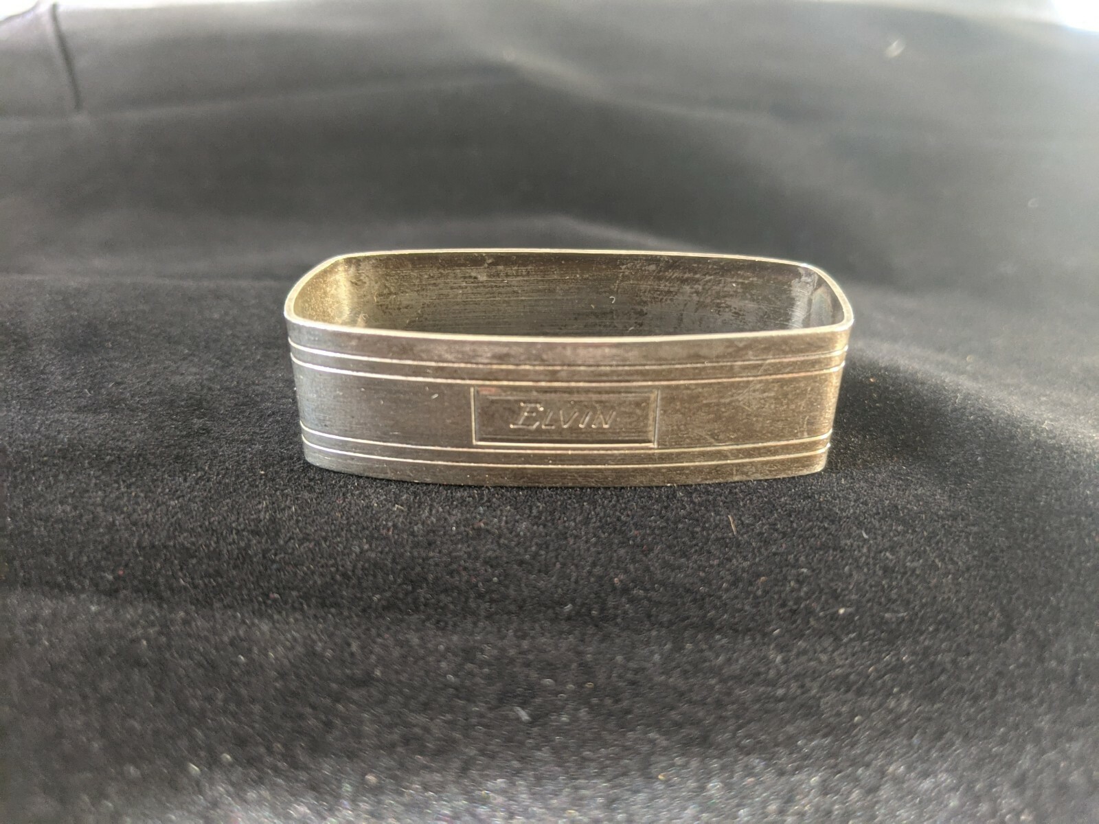 Vintage Saart Bros. Sterling Silver Napkin Ring “Elvin” name engraving