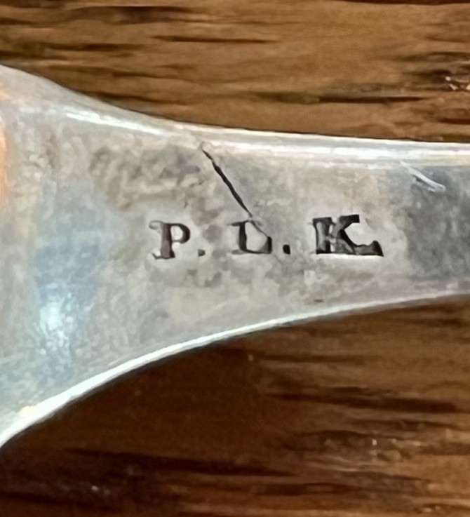 American Coin Silver Engraved Demitasse Spoon P L Krider Philadelphia 1850-1855