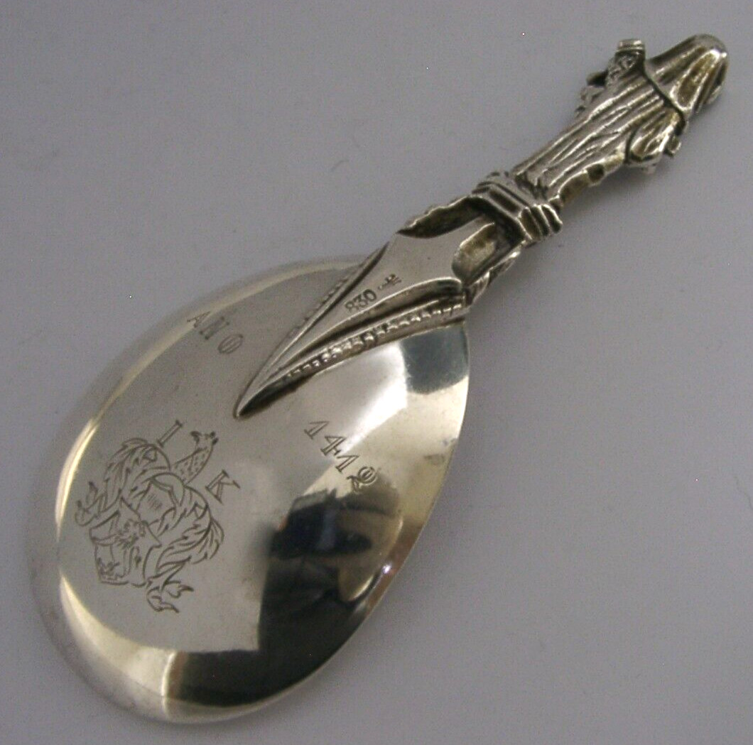 DAVID ANDERSEN NORWEGIAN ANTIQUE SILVER 830S BAPTISM SPOON 44g NORWAY c1900