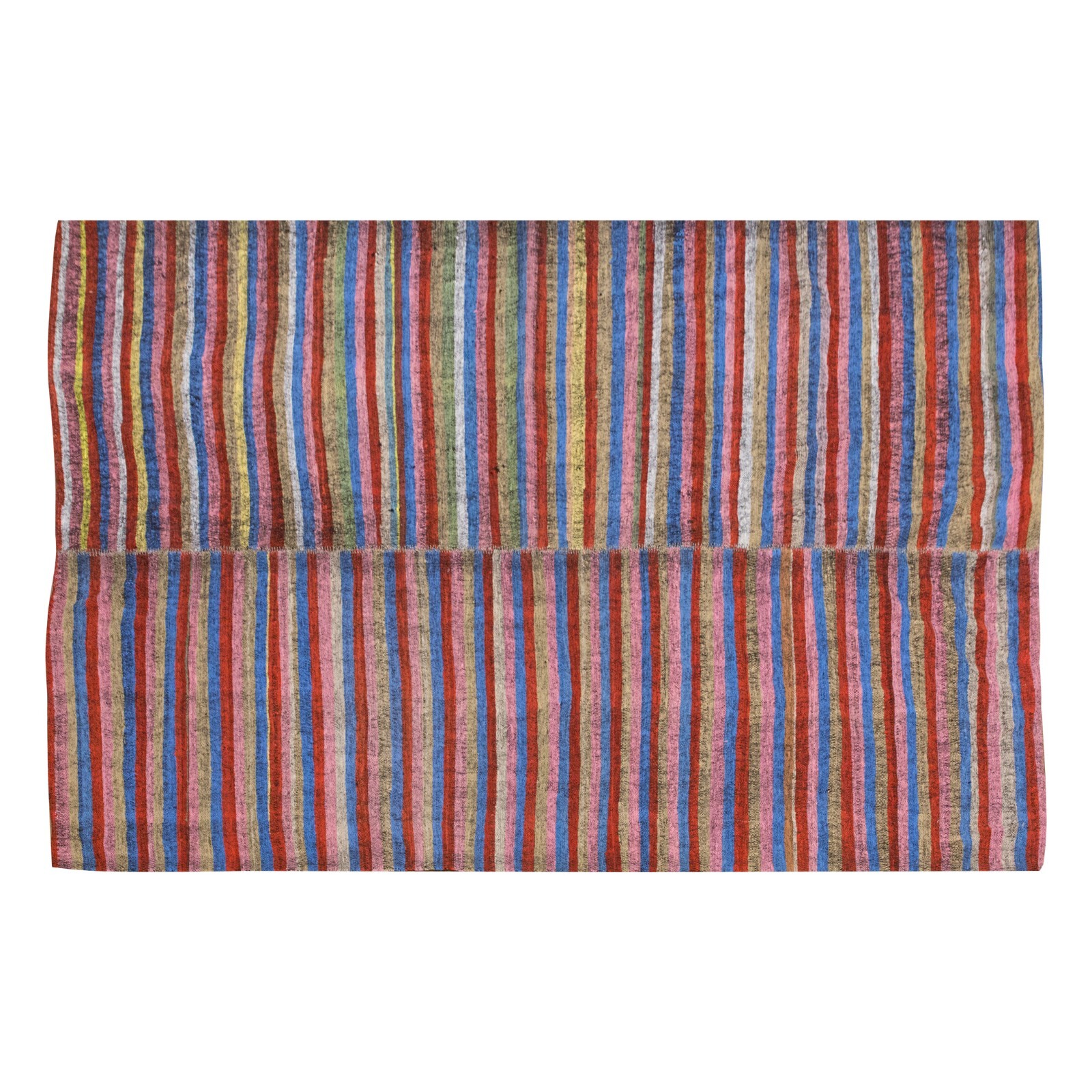 Cotton&Wool Turkish Striped Kilim Rug,Vintage Minimal Kilim,6’6 x 9’8 ft