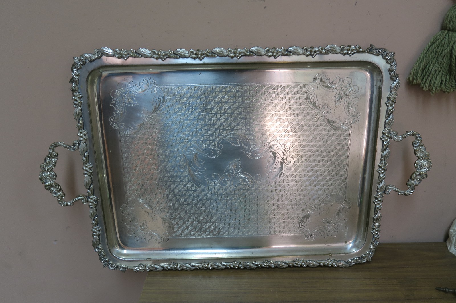 Beautiful Antique Large Polish NORBLIN WARSZAWIE Serving Tray Poland / Russian