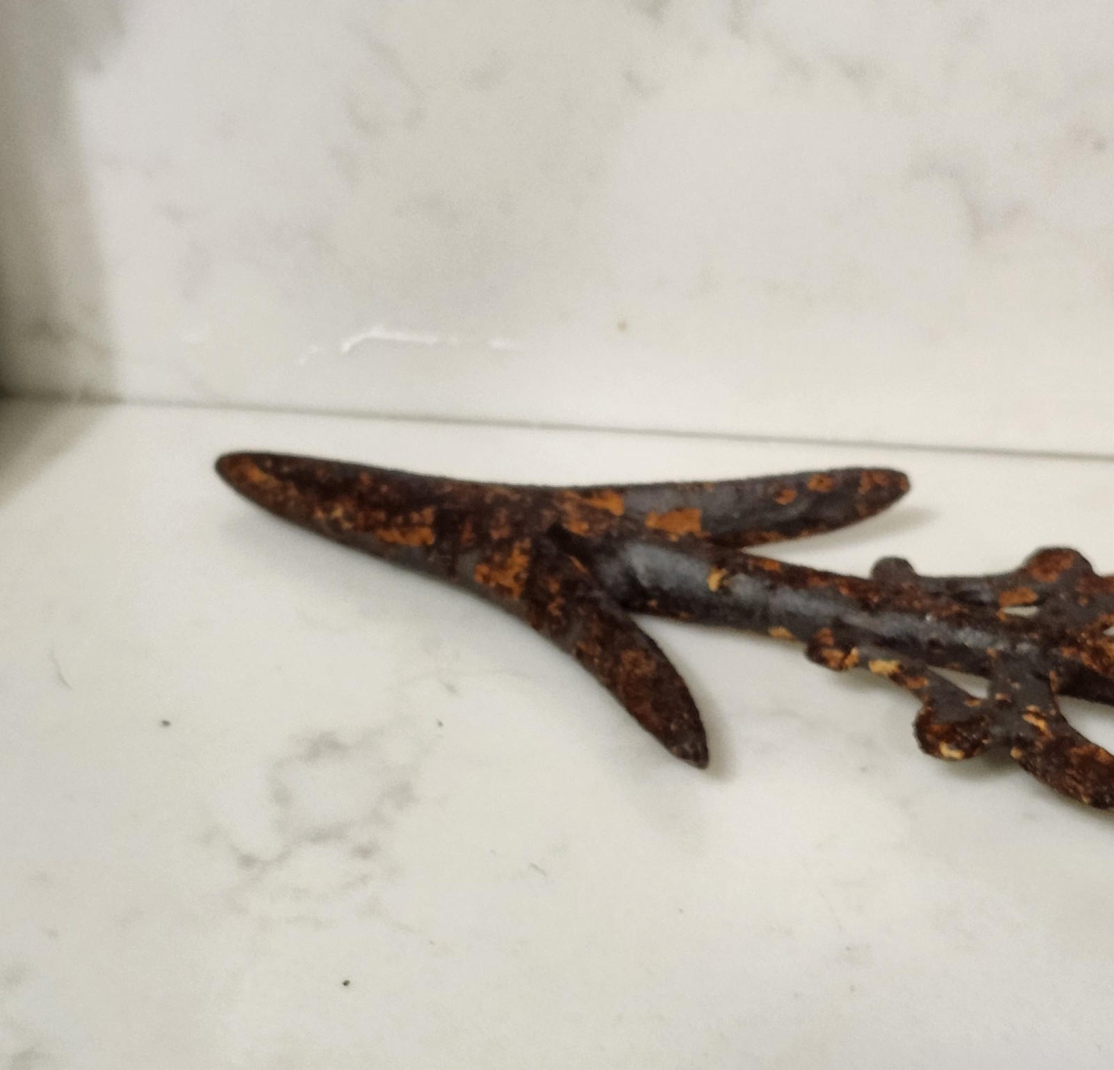 Antique Cast Iron Red Electra Lightning Rod Arrow Weathervane