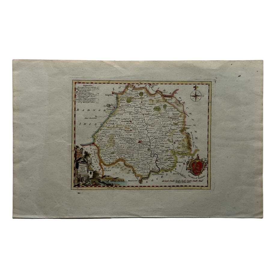 ANTIQUE COUNTY MAP T THOMAS KITCHIN 1769 HAND-COLOURED HEREFORDSHIRE