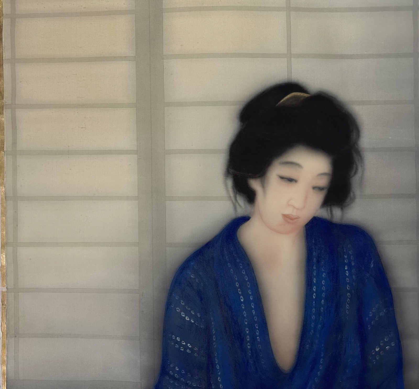 Stunning very large painting depicting young girl , early 20th century ZQ21