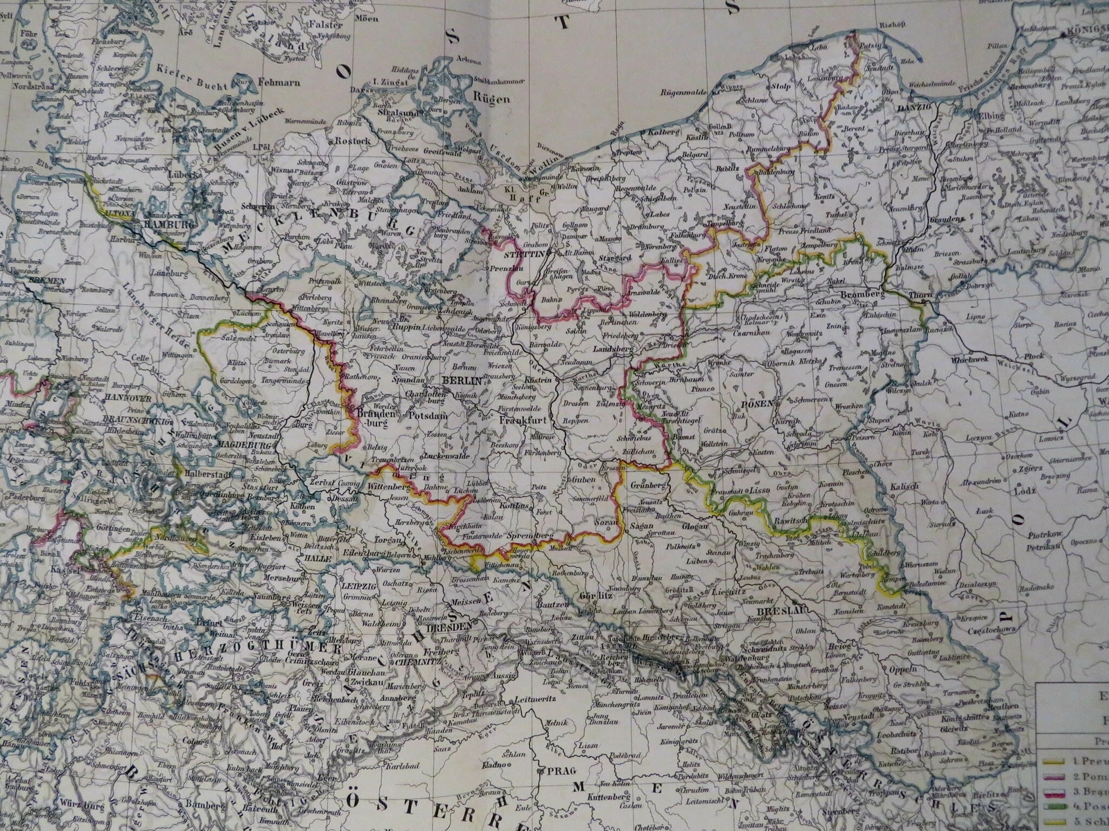 Prussian State German Empire Berlin Konigsberg Silesia Saxony 1885 Flemming map