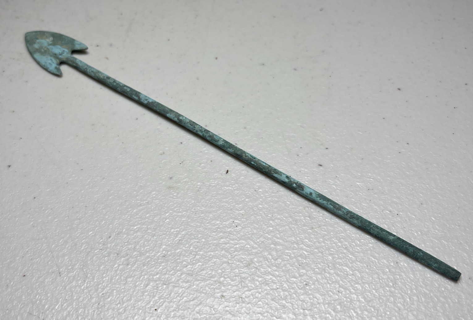 Rare Ancient Near East Bronze Longshot Battle Arrow Head 1.5”Good Condition QR29