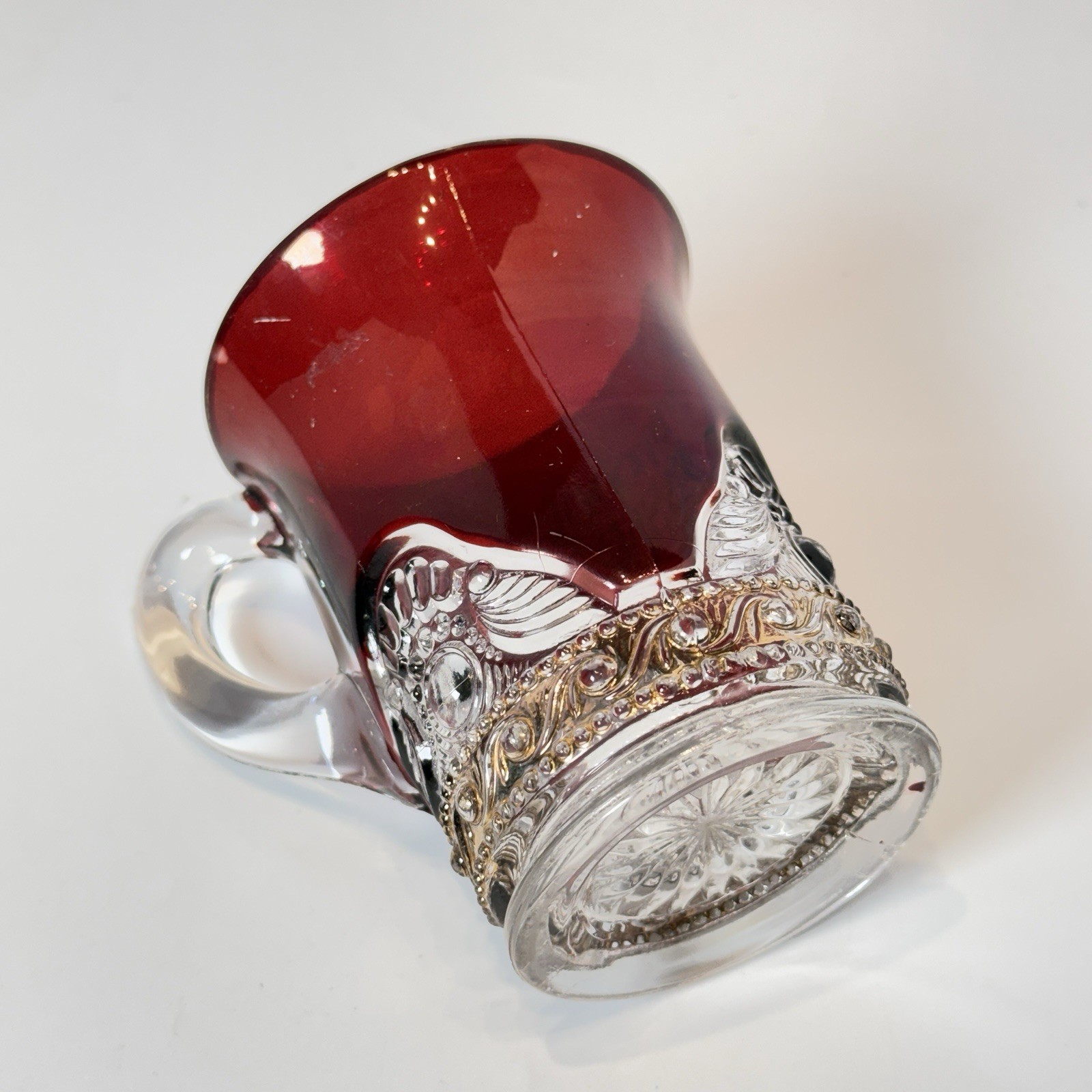 SEDRO WOOLLEY WA WASHINGTON ANTIQUE Ruby Red Flash Souvenir Glass TRINKET MUG