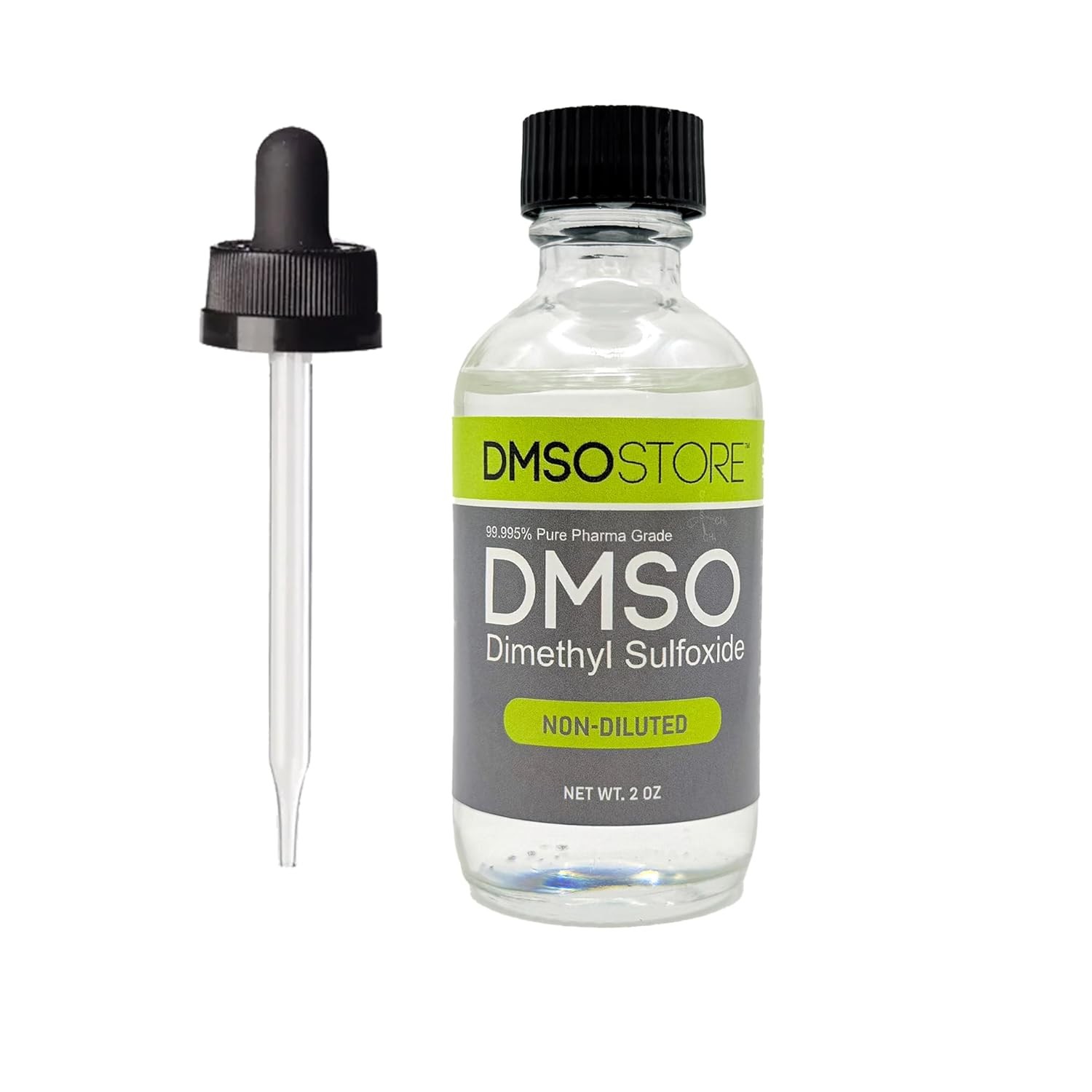99.995% Pure DMSO Pharmaceutical Grade Liquid, Low Odor, Non-Diluted, in Glass