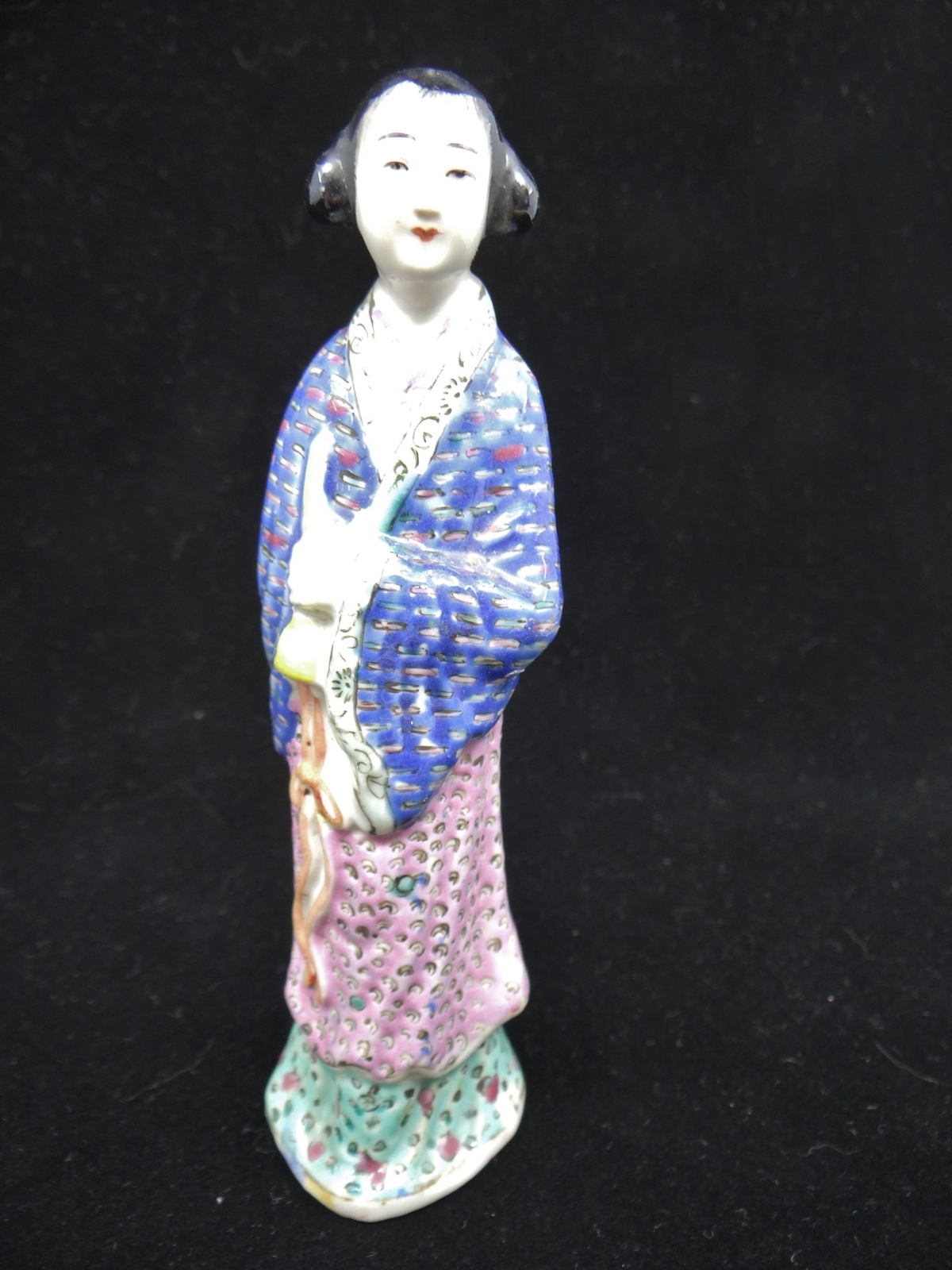 Antique Japanese Satsuma Hand Painted Porcelain Geisha Girl Figurine 16CM