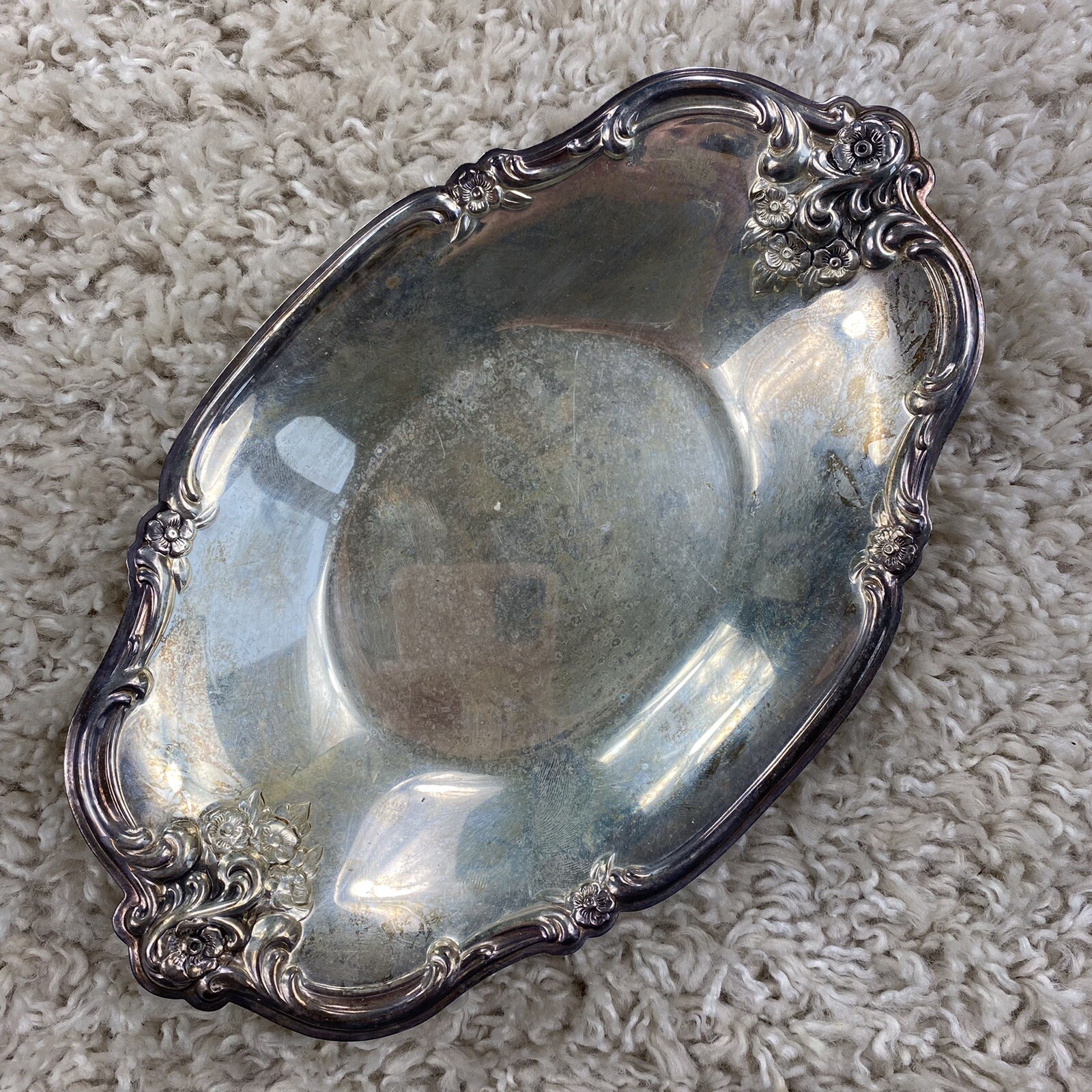Vintage International Silverplate 448 Tray Dish Silver 8.5 in