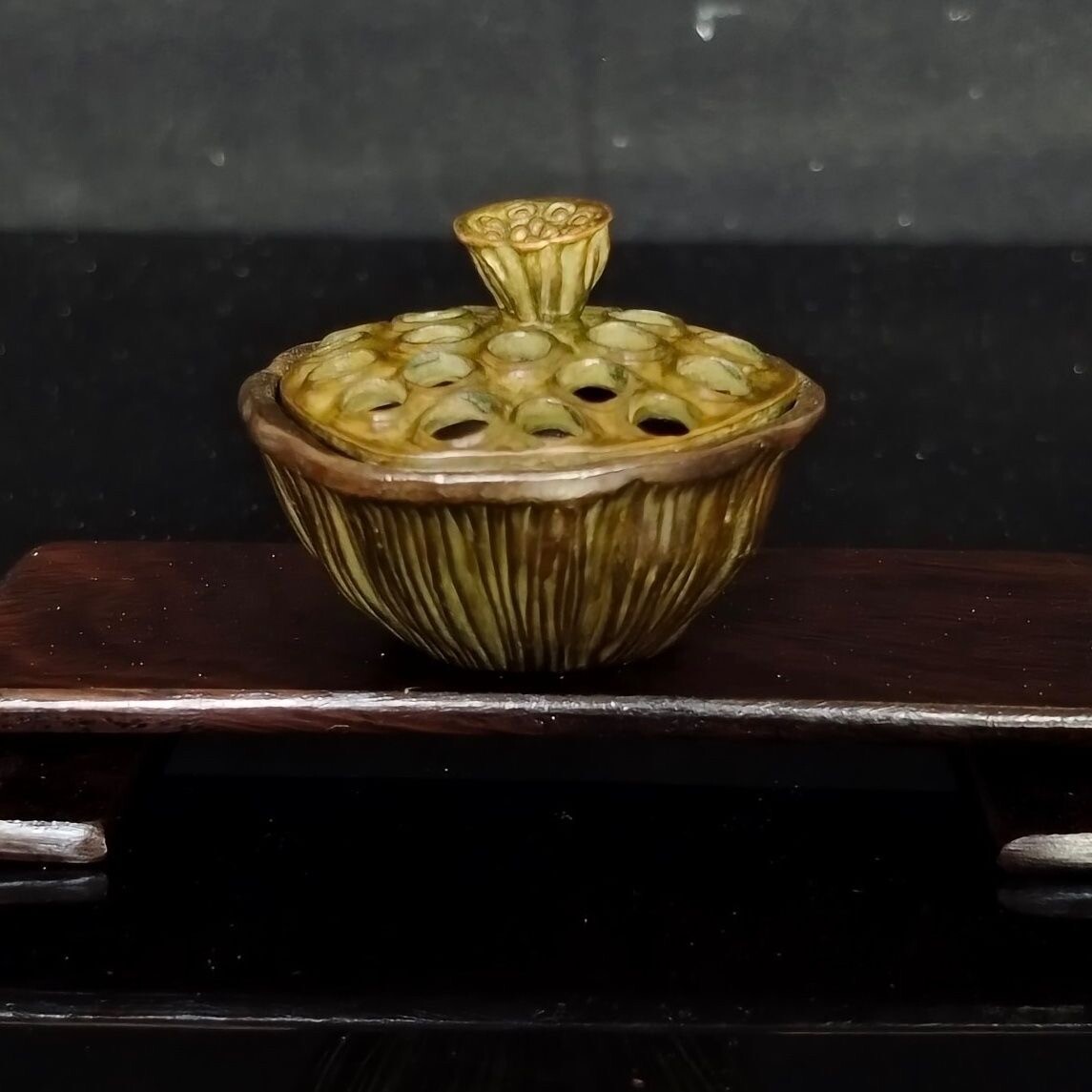 Vintage rare lotus buddha Incense Burner Bronze/Brass Candle Burner holder
