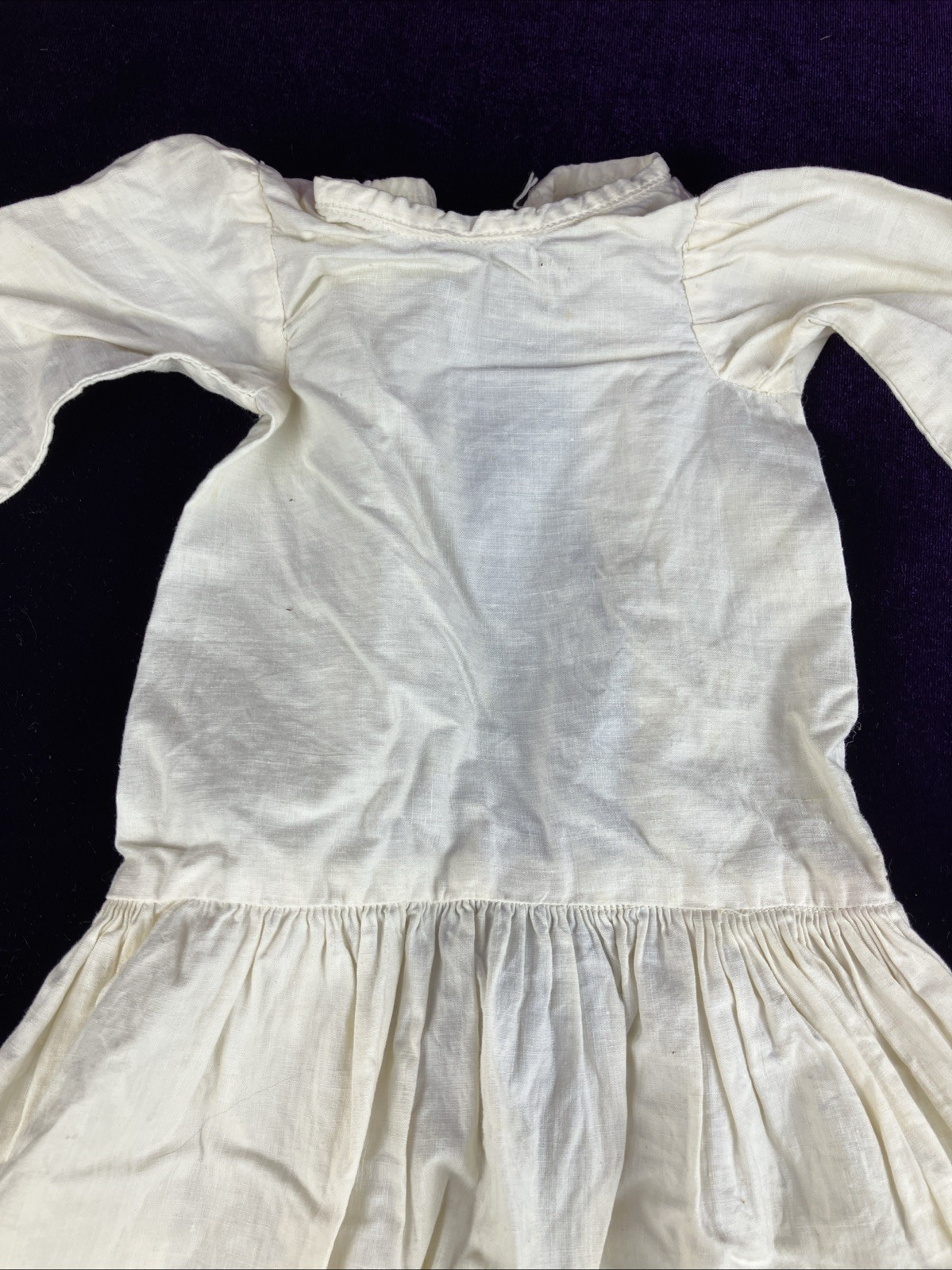 Antique Edwardian Victorian Cotton Doll Dress White