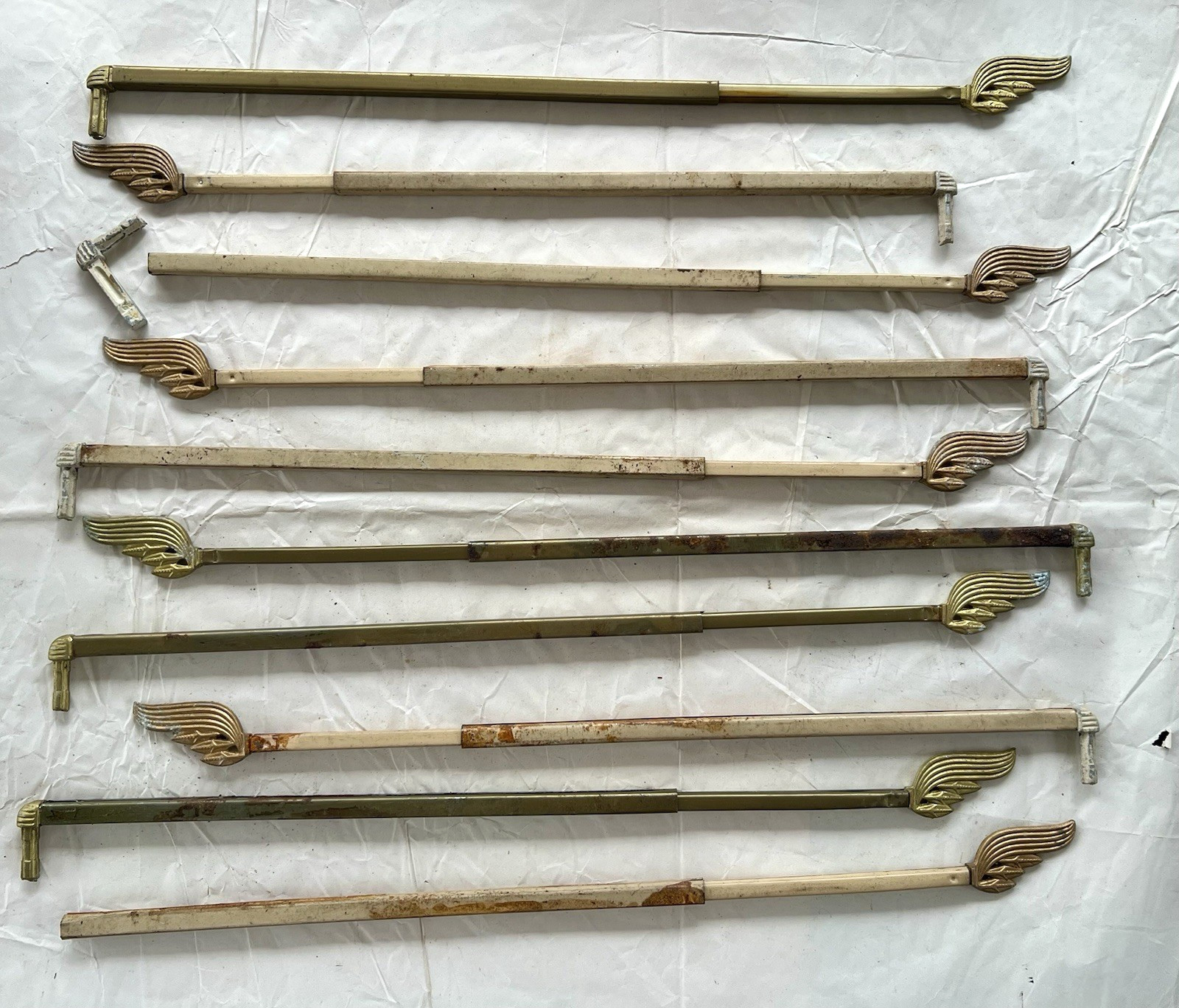 Antique Swing Arm Curtain Rods, Metal & Plastic, 9+ Rods Only. *READ Info
