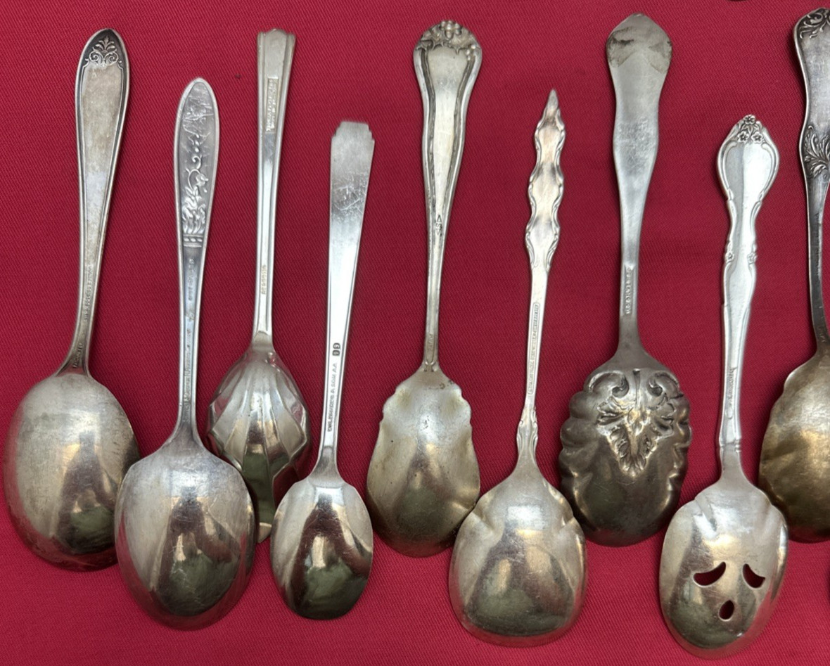 30 Pc Antique to Vintage Mix Silverplated SUGAR SPOONS SHELLS SHOVELS & SIFTERS