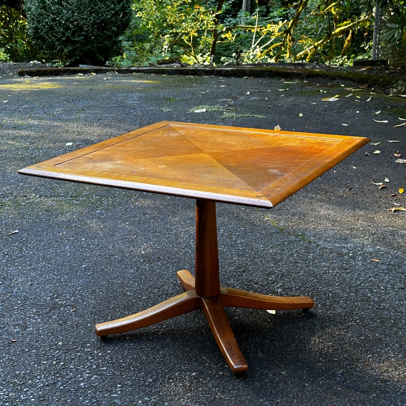 Drexel Parallel Wood Mid Century Coffee Table End Side 1960s 50s 60s Butterfly